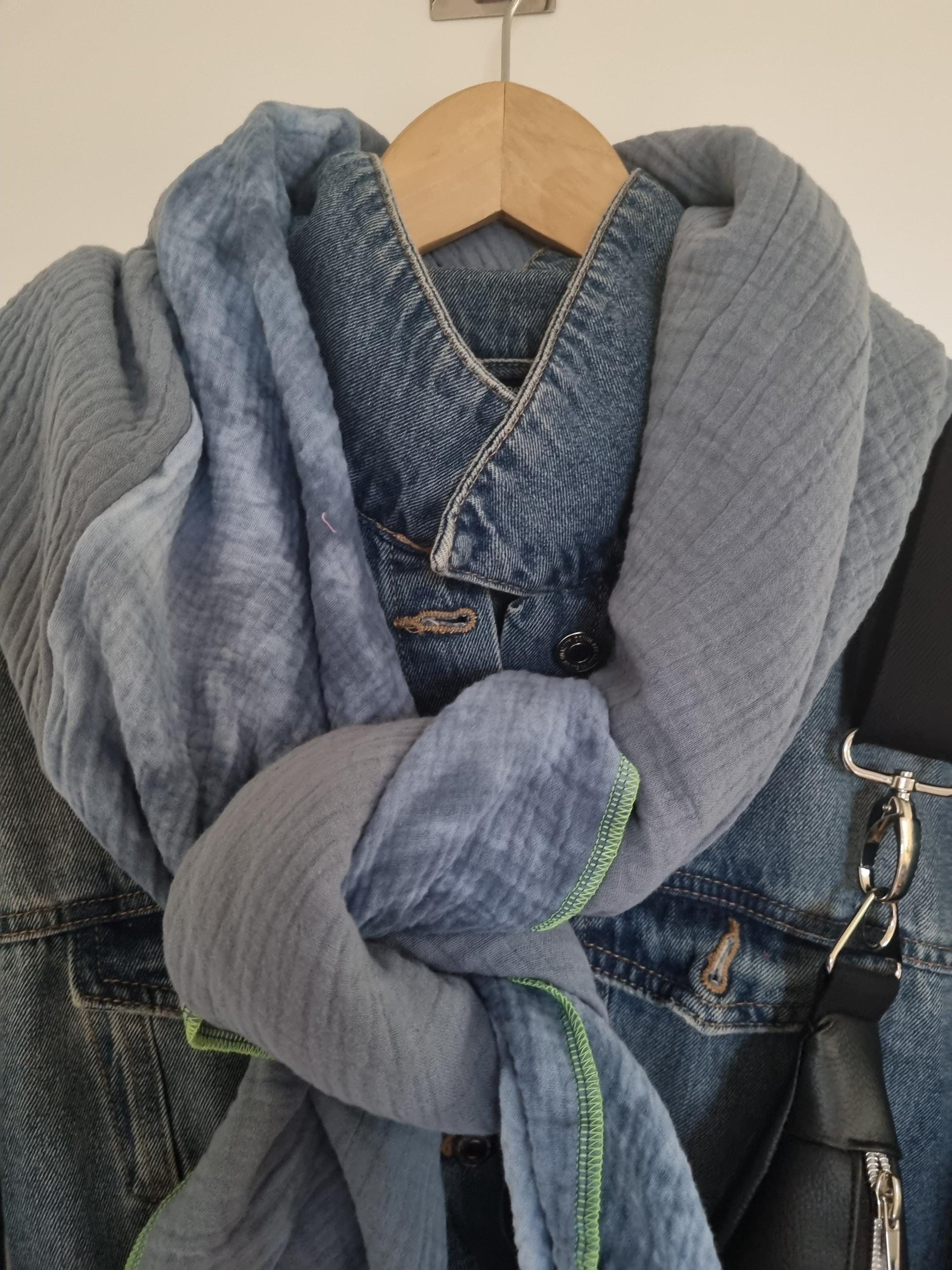 Blue Batik Cotton Stole Scarf Cozy Batik Print Wrap Versatile Shawl for Travel Boho Fashion Accessory - Ideal Gift for her Christmas gift