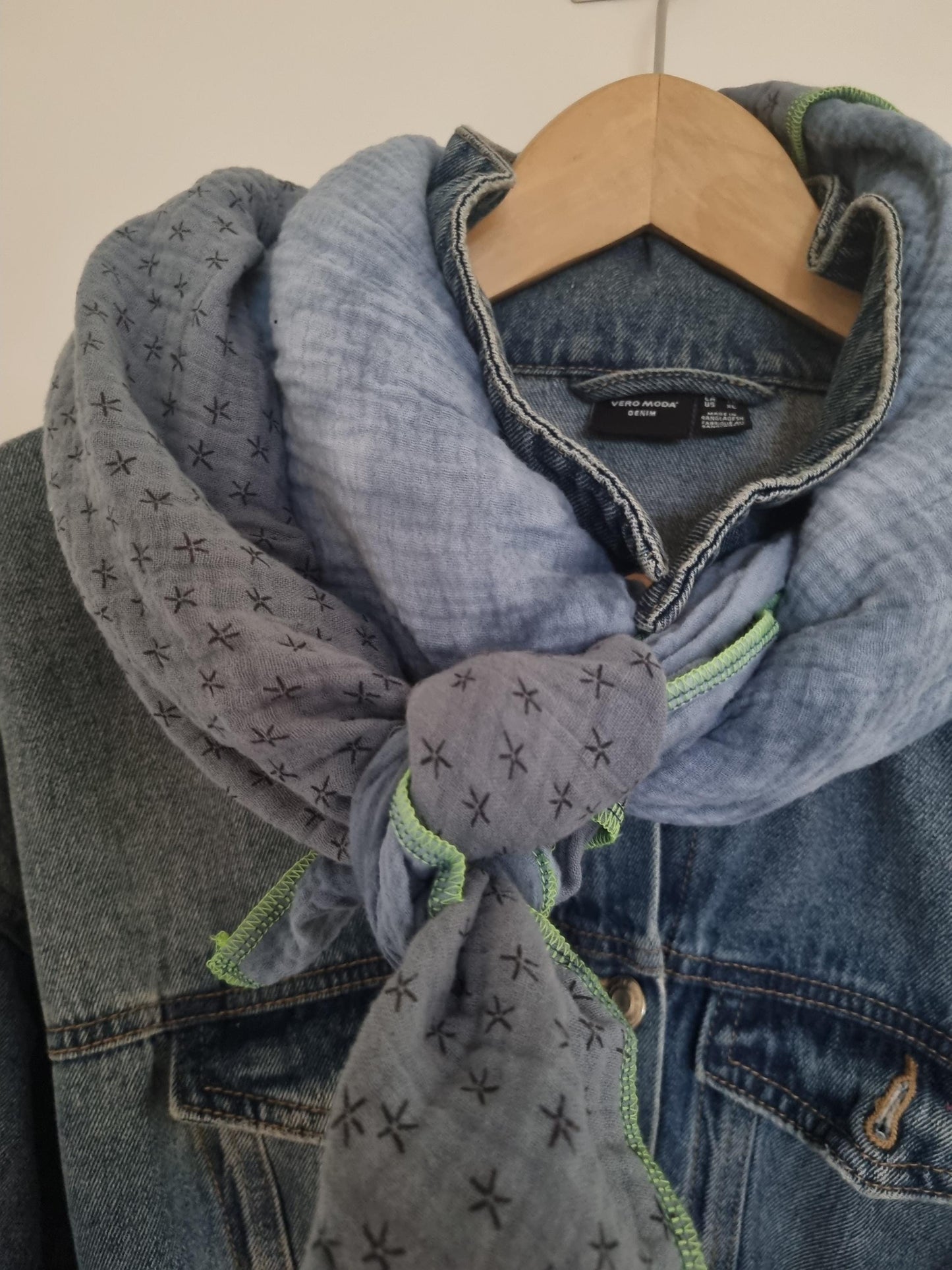 Blue Batik Cotton Stole Scarf Cozy Batik Print Wrap Versatile Shawl for Travel Boho Fashion Accessory - Ideal Gift for her Christmas gift