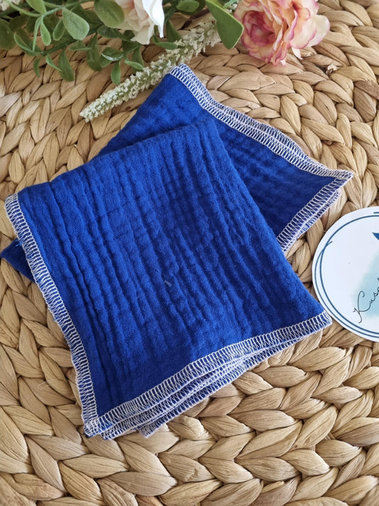Set of 2 Handkerchief Tissues fabric cotton very Soft Eco-Friendly washable reusable perfect gift