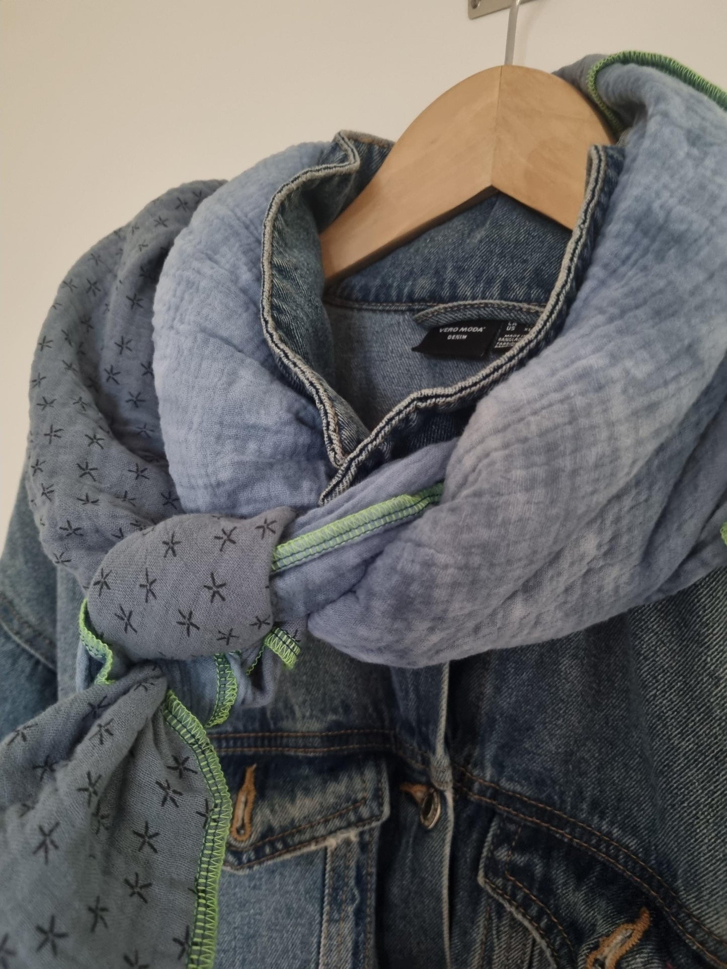 Blue Batik Cotton Stole Scarf Cozy Batik Print Wrap Versatile Shawl for Travel Boho Fashion Accessory - Ideal Gift for her Christmas gift