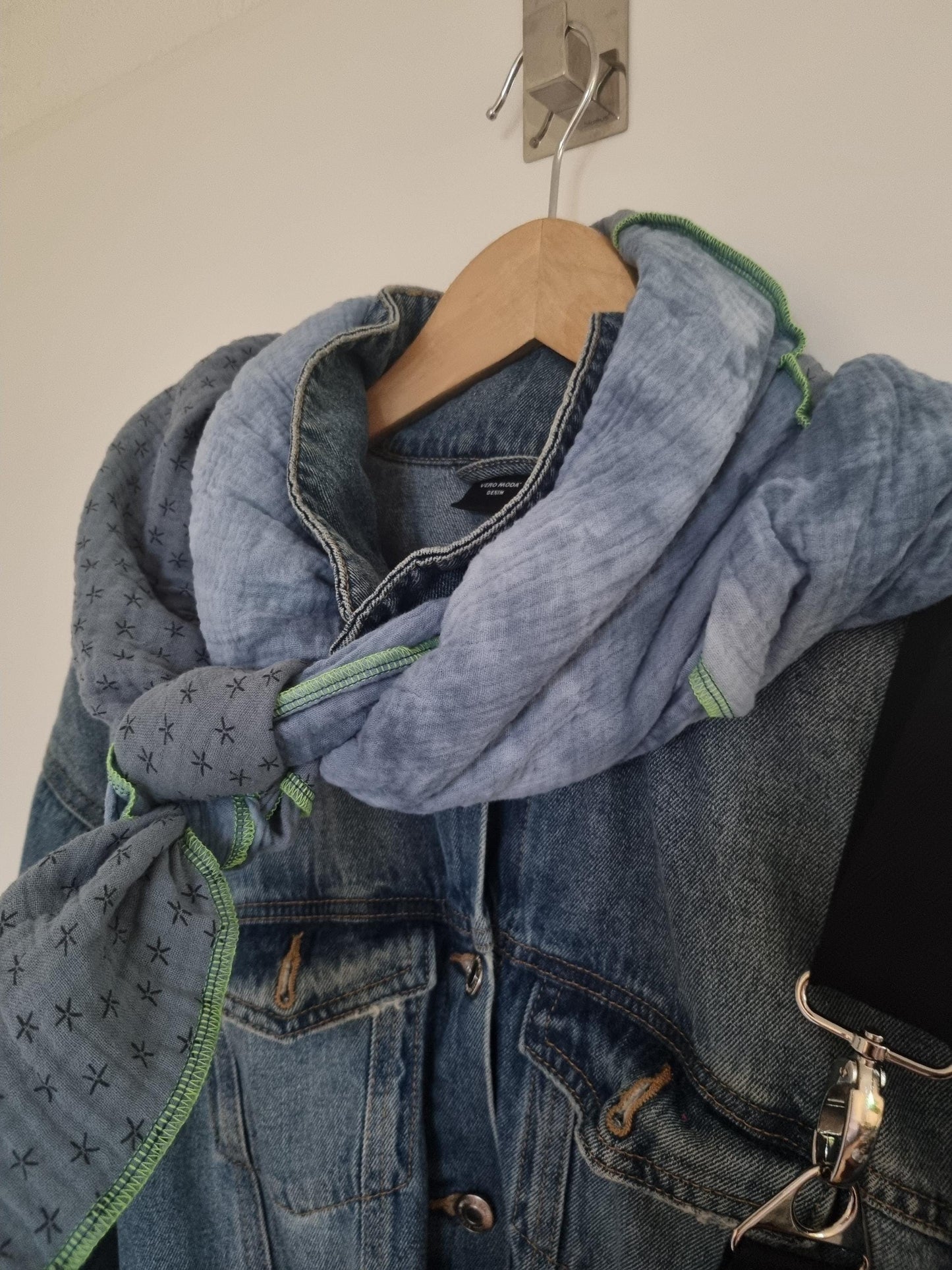 Blue Batik Cotton Stole Scarf Cozy Batik Print Wrap Versatile Shawl for Travel Boho Fashion Accessory - Ideal Gift for her Christmas gift