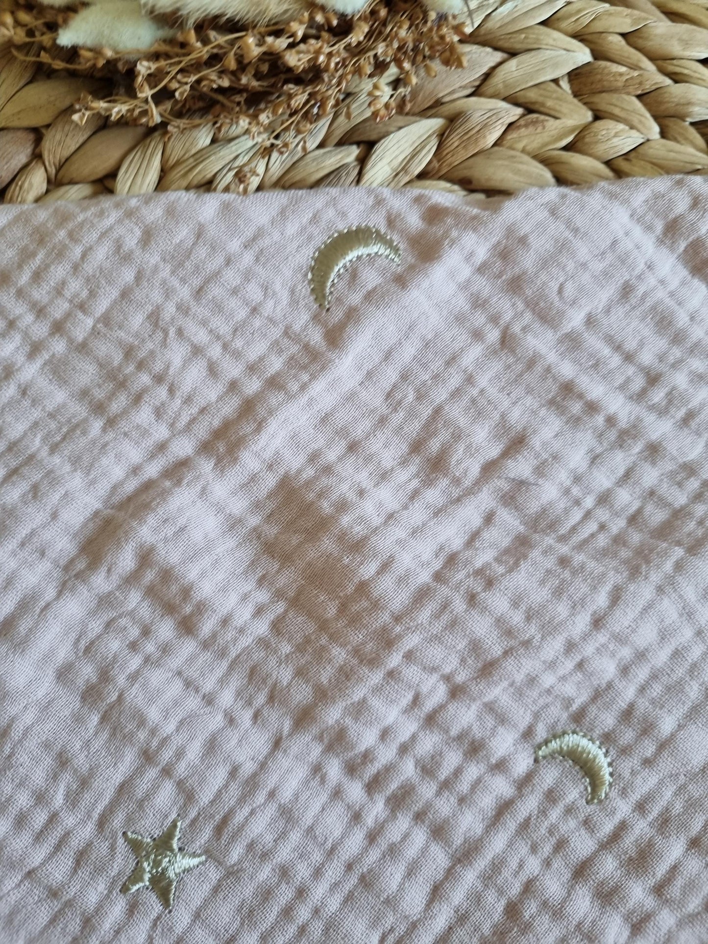 Scarf Stole for children up to 5 years super cozy cotton scarf for toddler soft pink scarf with Stars Bandana