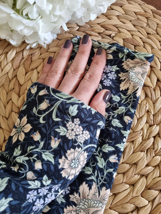 Stylish cozy wristwarmers for adults organic cotton wrist warmers flower print wristwarmers no more cold hands organic cotton skandi style