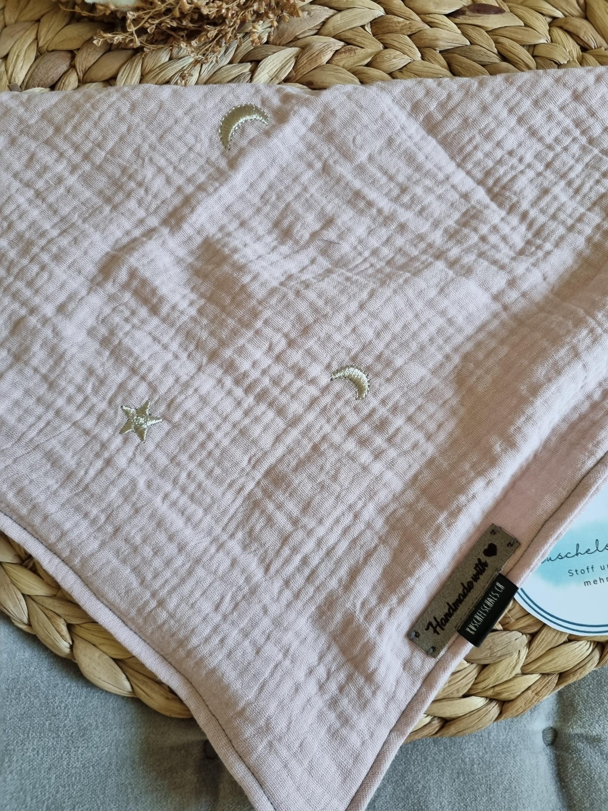 Scarf Stole for children up to 5 years super cozy cotton scarf for toddler soft pink scarf with Stars Bandana