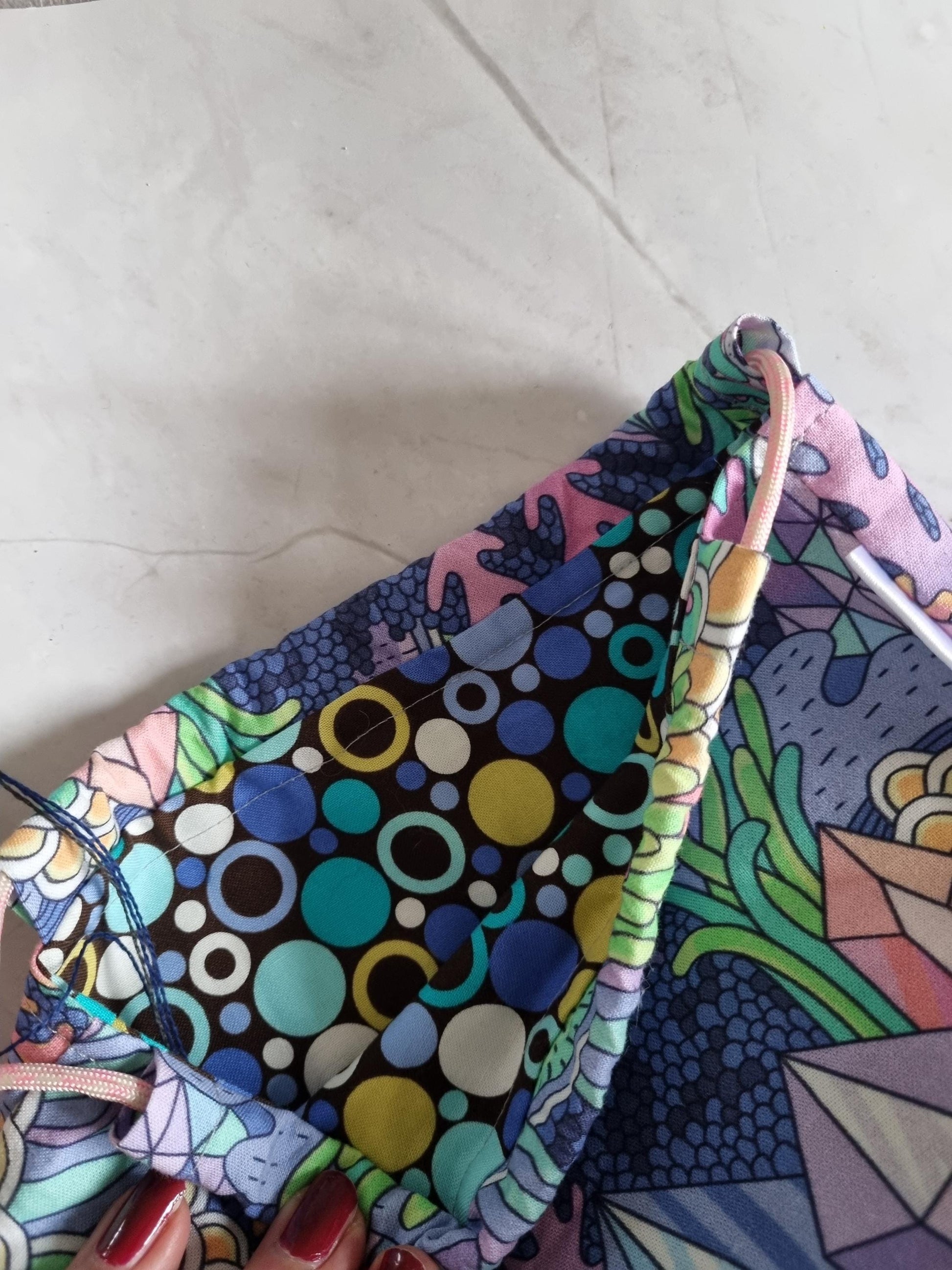 Fantasy Axelotl Print project Bag for knitting or crochet perfect gift for any crafter knitter crocheter cross stitch handmade