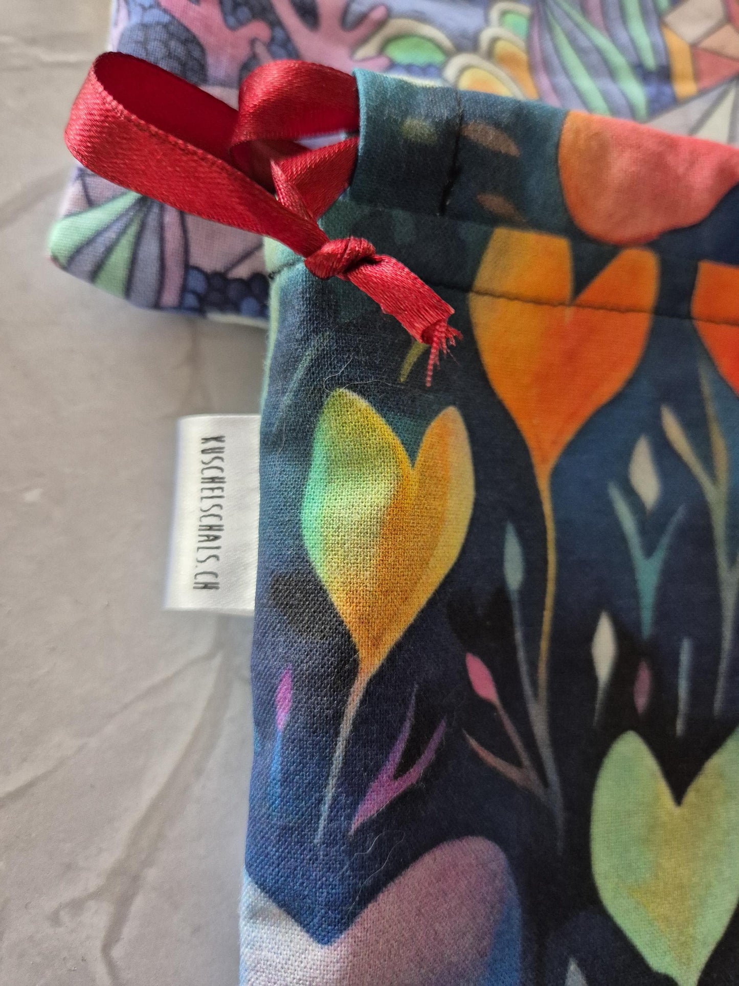 Fantasy heart Print project Bag for knitting or crochet perfect gift for any crafter knitter crocheter cross stitch handmade valentine gift