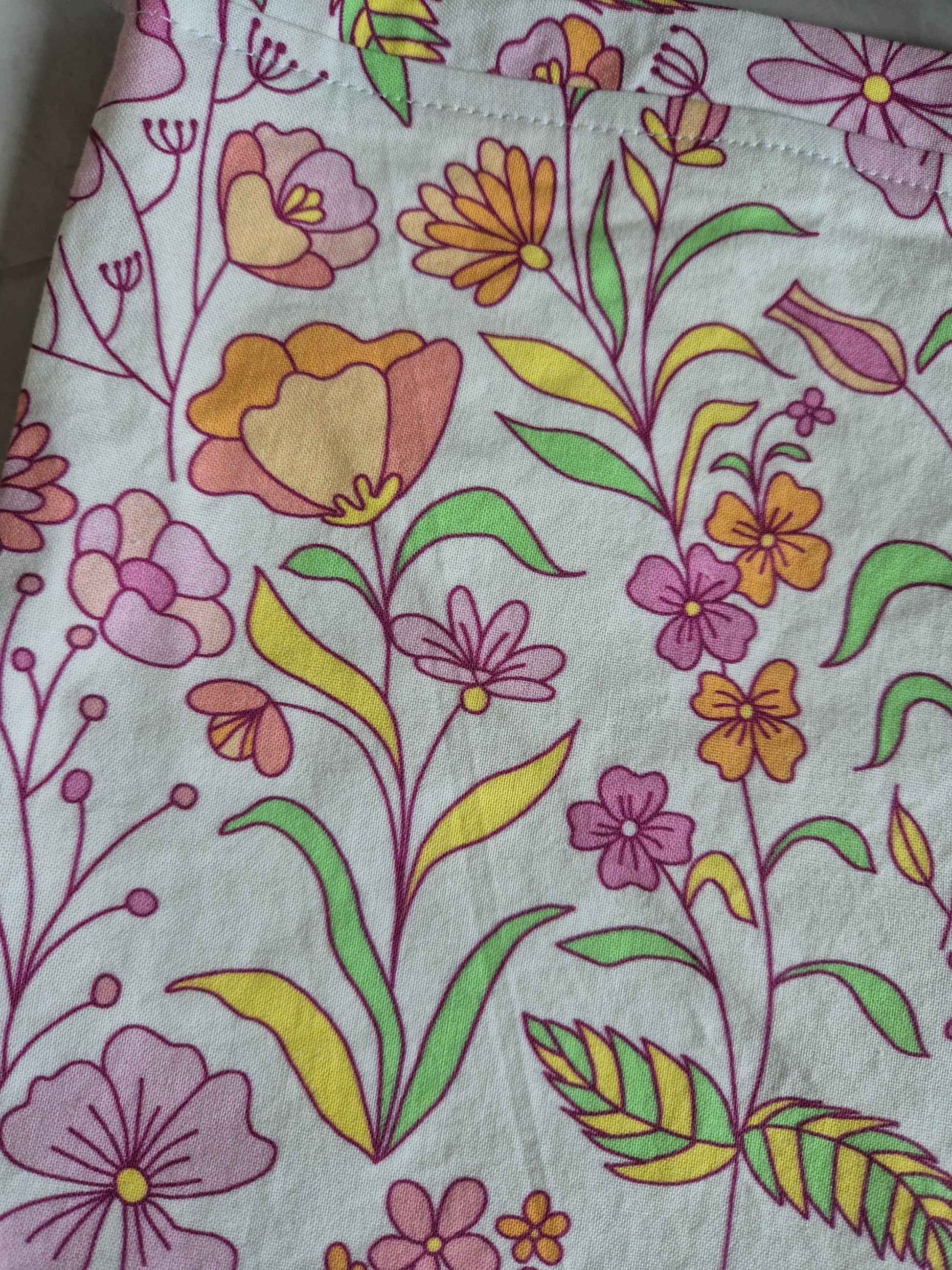 Spring Flower Print project Bag -3 Sizes - for knitting or crochet perfect gift for any crafter knitter crocheter handmade valentine gift