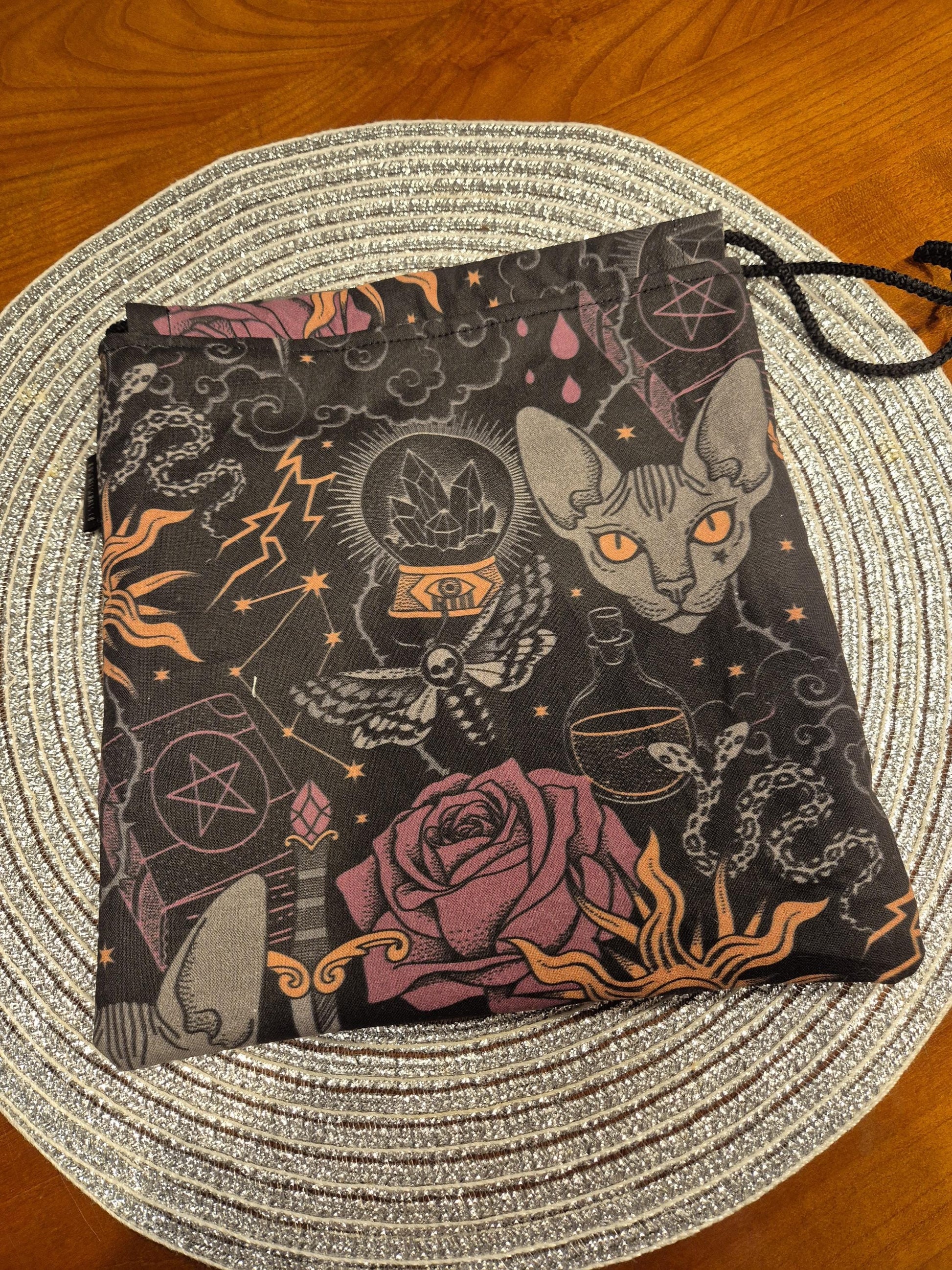 Fantasy mystical Print project Bag for knitting or crochet perfect gift for any crafter knitter crocheter cross stitch handmade