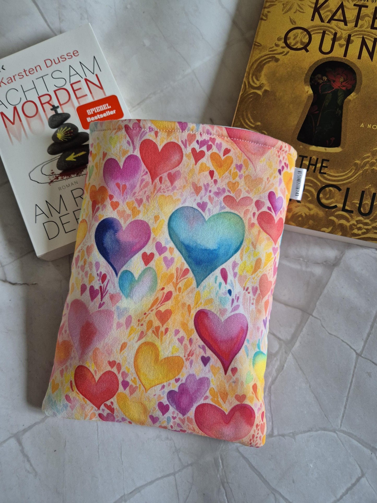 Love Book Cover -3 Sizes- for Paperback and Hardcover Books - Handmade Protective Book Sleeve - romance Reader Gift - Lover's Gift