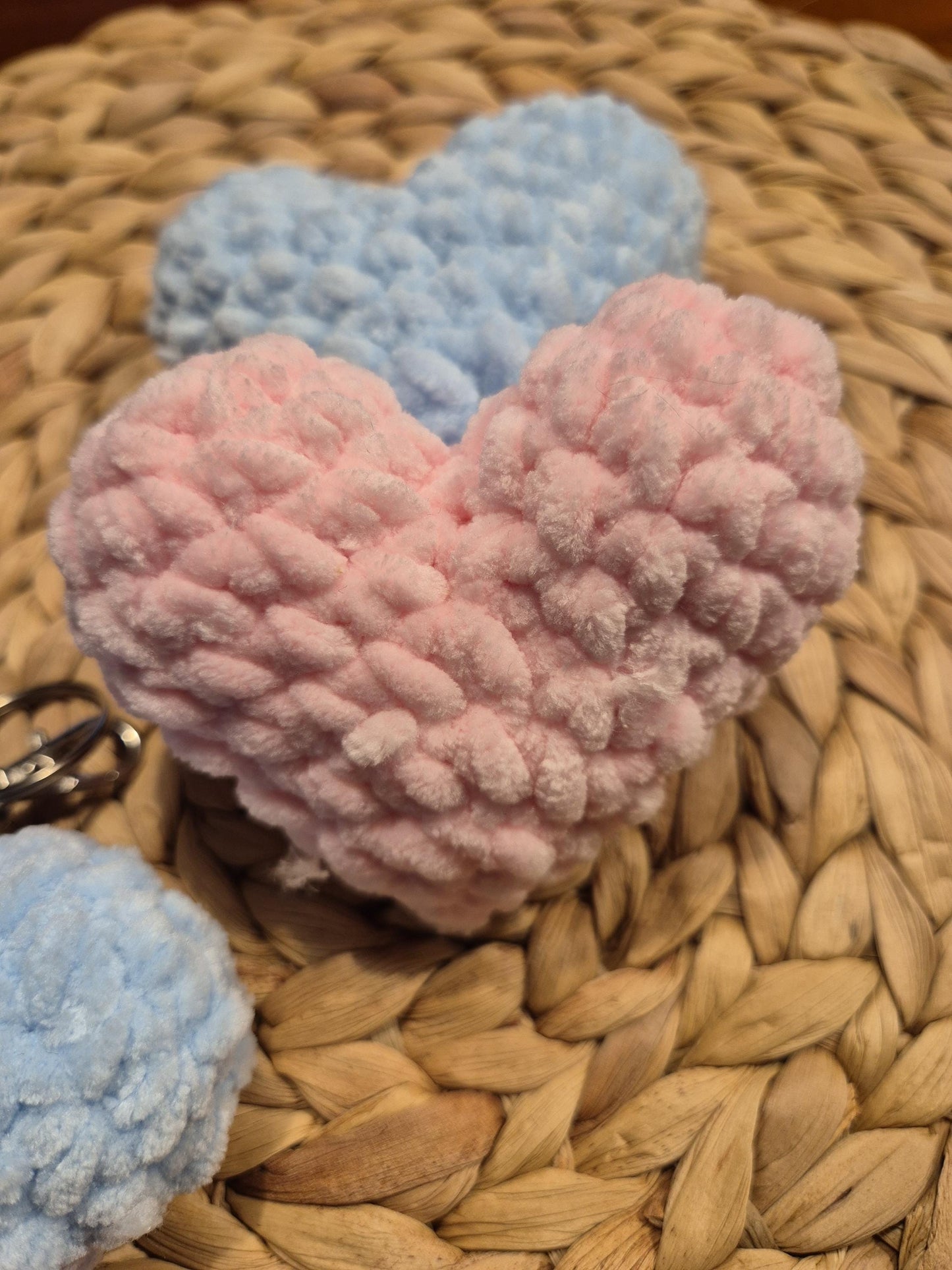Heart Plushie keychain hand crochet in 3 colors available perfect gift for girls stressrelease squishy hand made love gift perfect