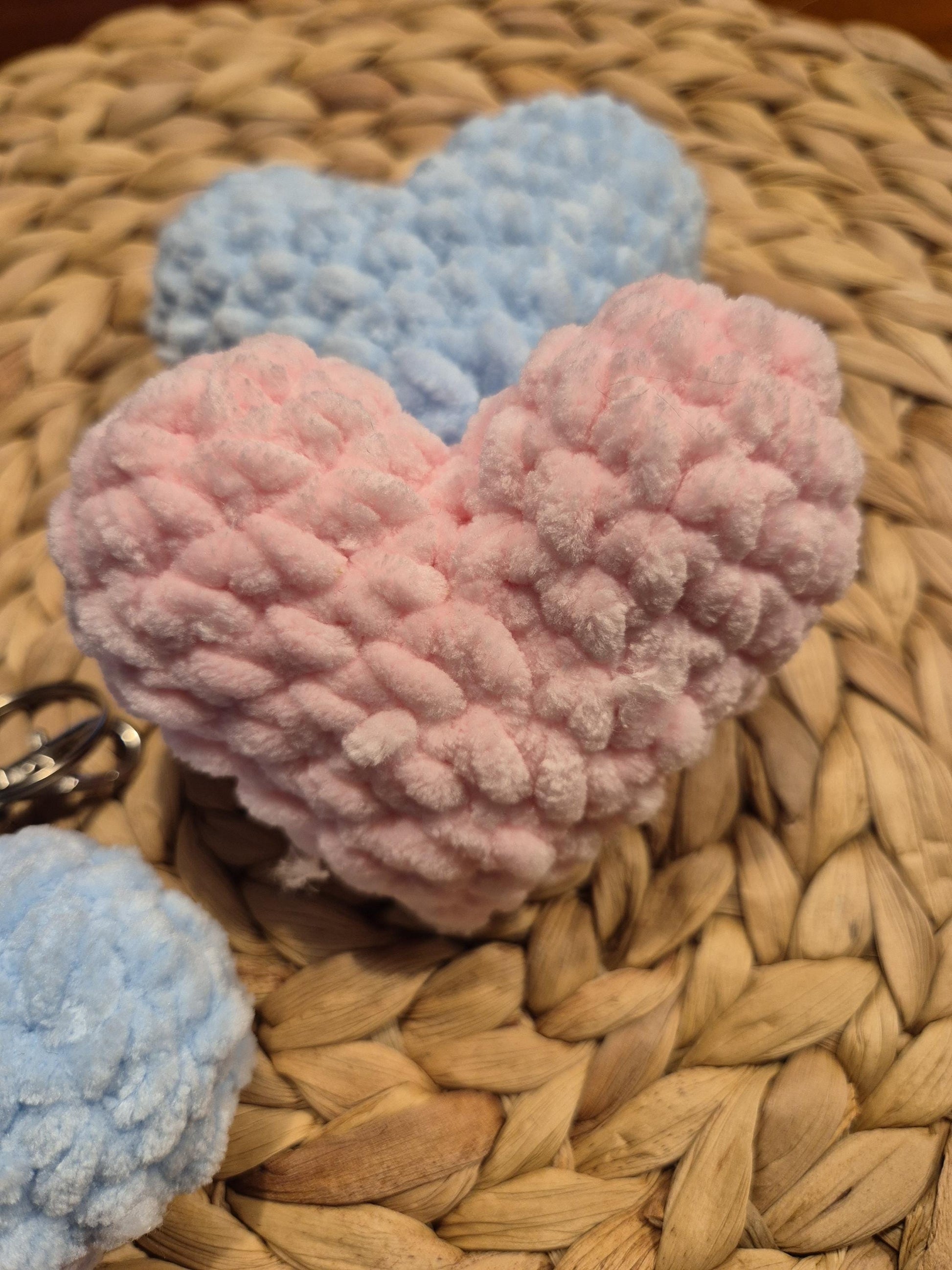 Heart Plushie keychain hand crochet in 3 colors available perfect gift for girls stressrelease squishy hand made love gift perfect