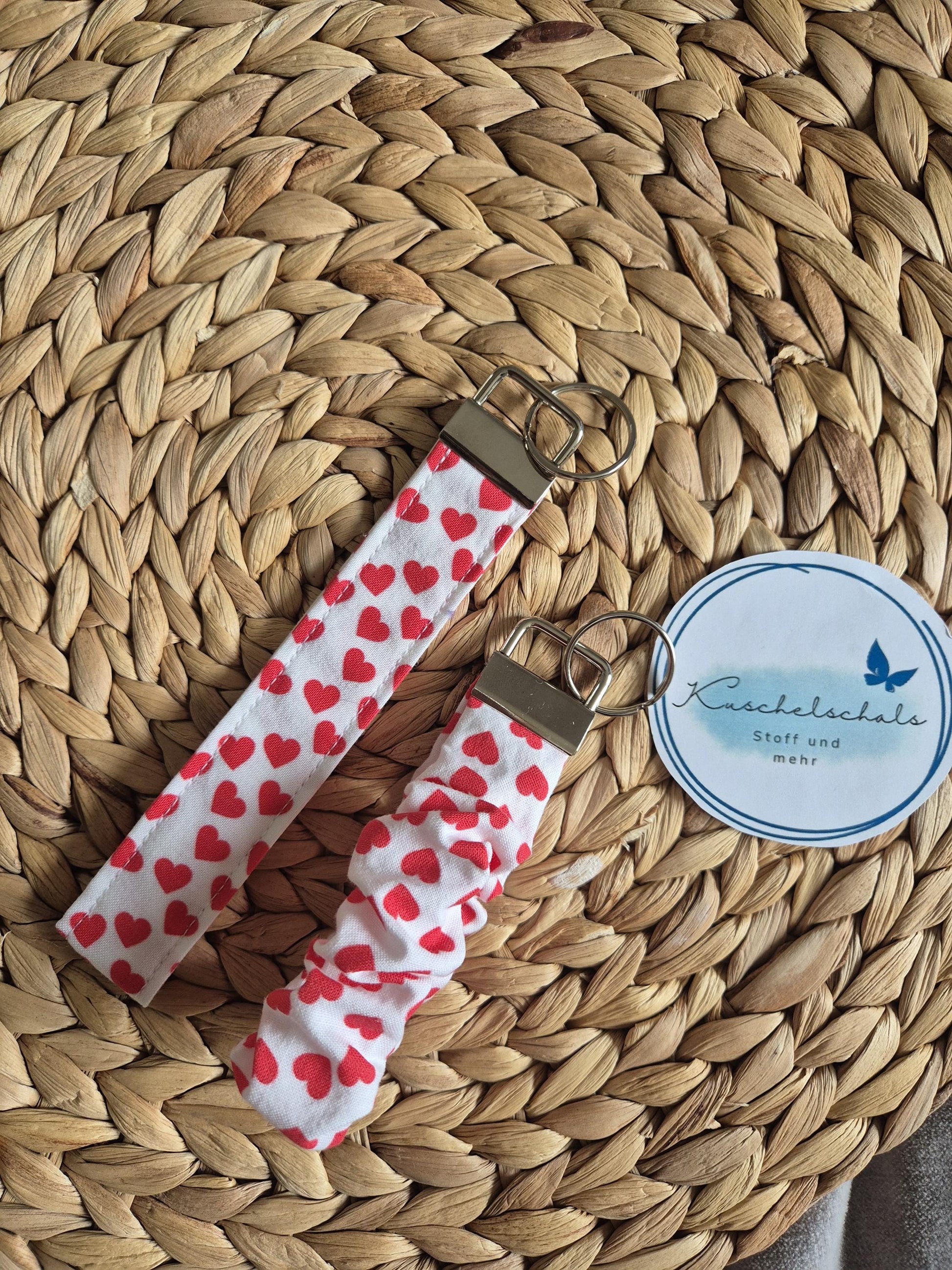 key chain heart stylish scrunchie soft cotton key fob / handmade gift for housewarming party or friend moving perfect gift for girl friend