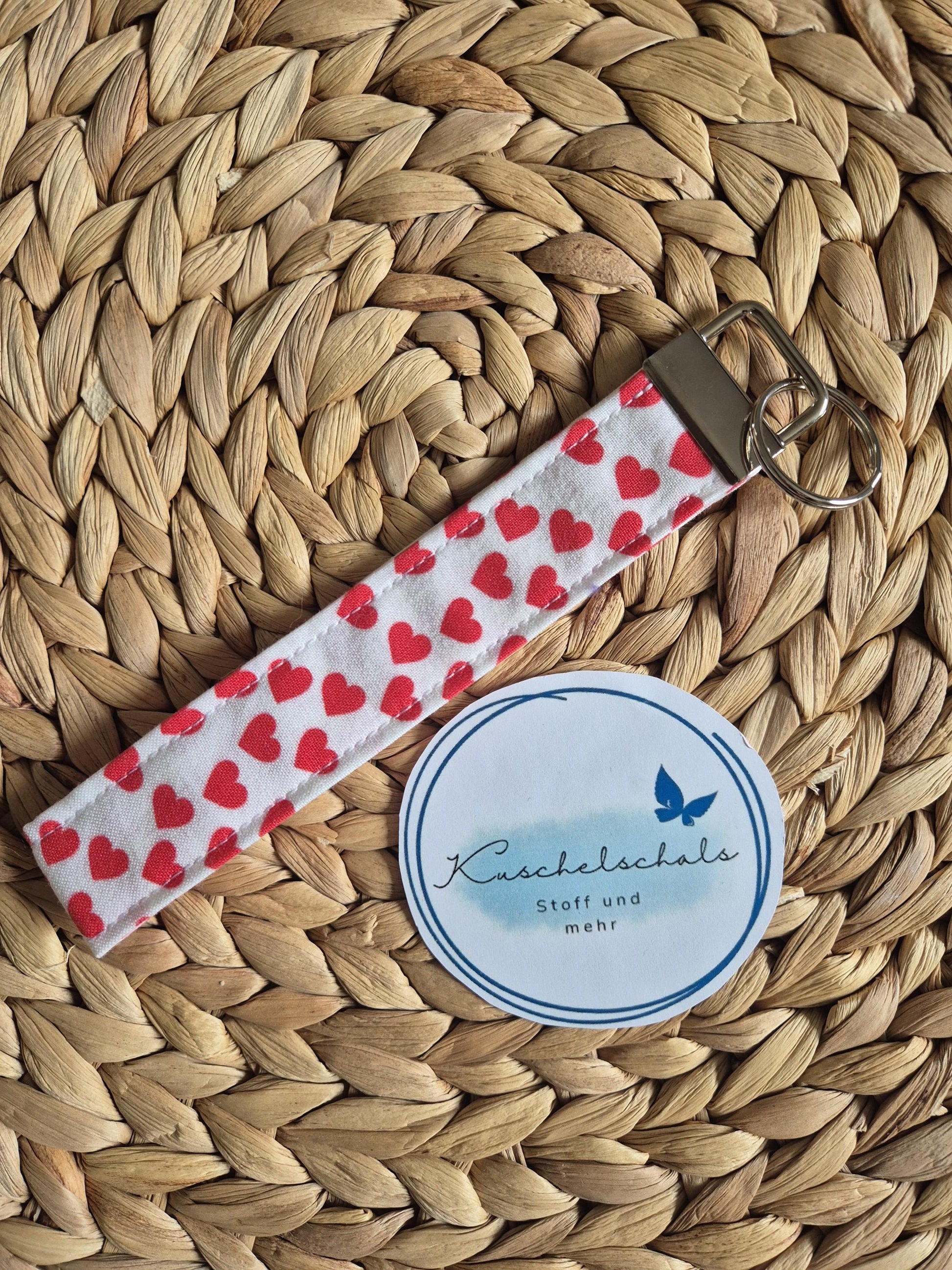 key chain heart stylish scrunchie soft cotton key fob / handmade gift for housewarming party or friend moving perfect gift for girl friend