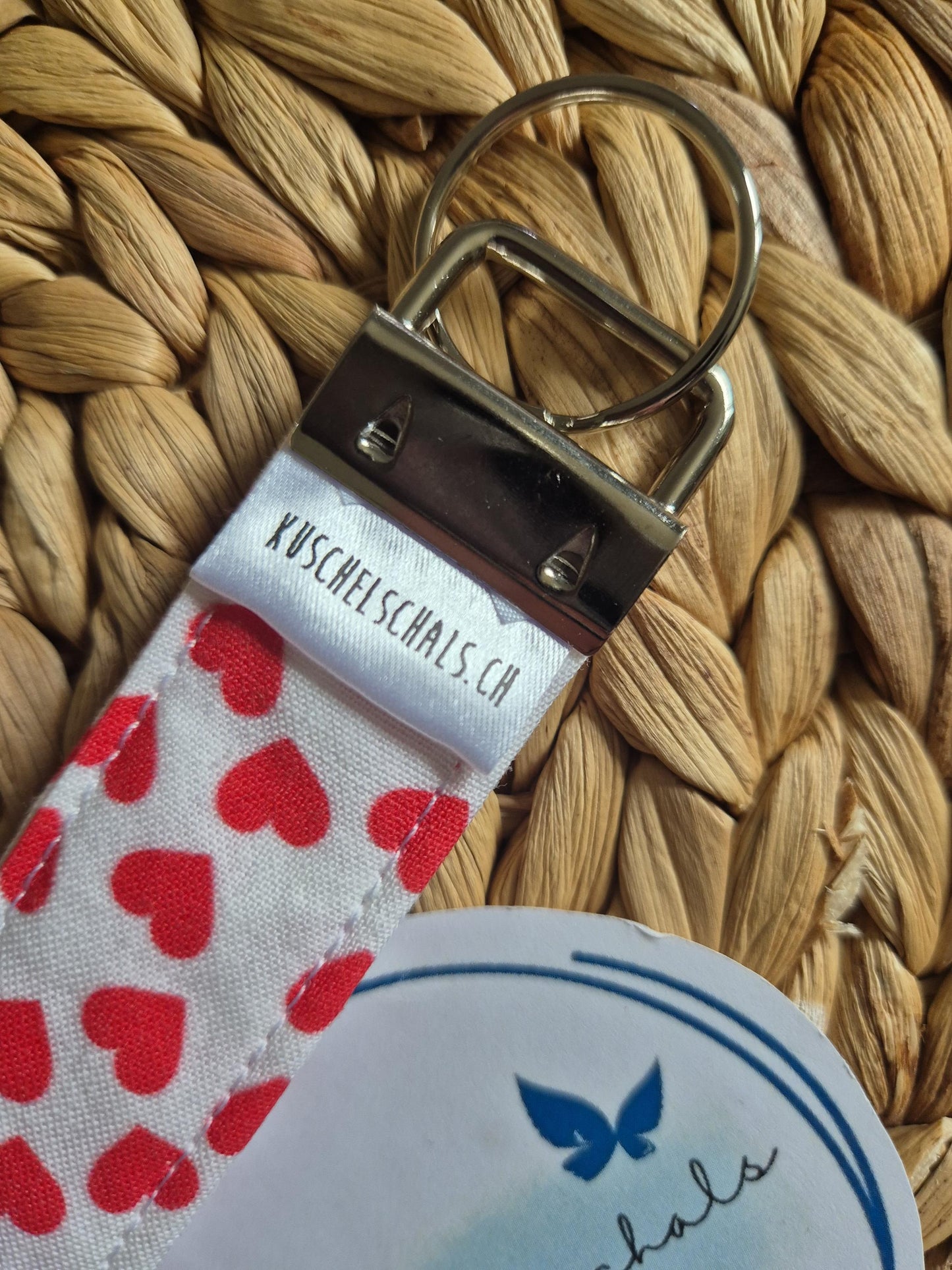 key chain heart stylish scrunchie soft cotton key fob / handmade gift for housewarming party or friend moving perfect gift for girl friend