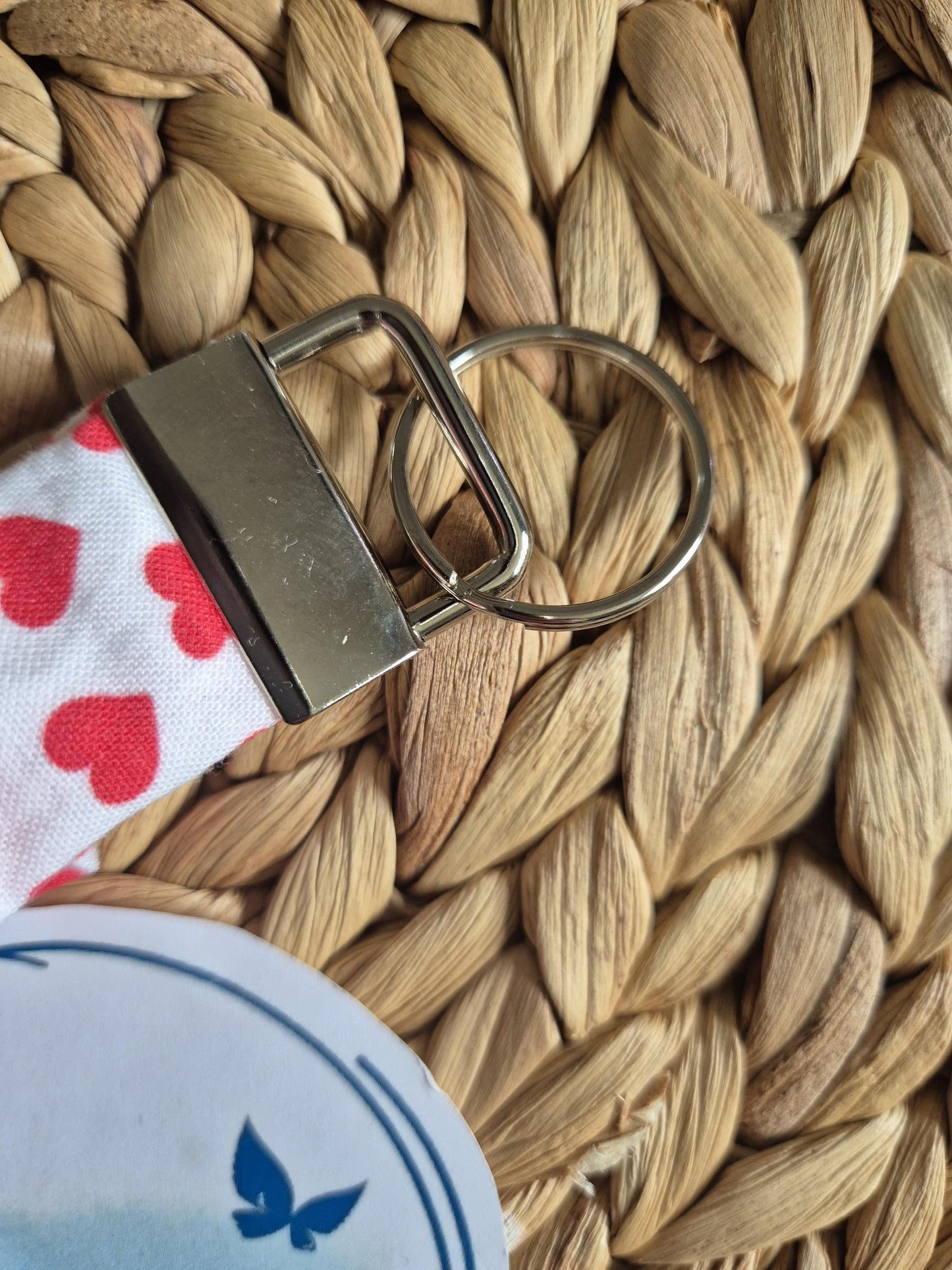 key chain heart stylish scrunchie soft cotton key fob / handmade gift for housewarming party or friend moving perfect gift for girl friend