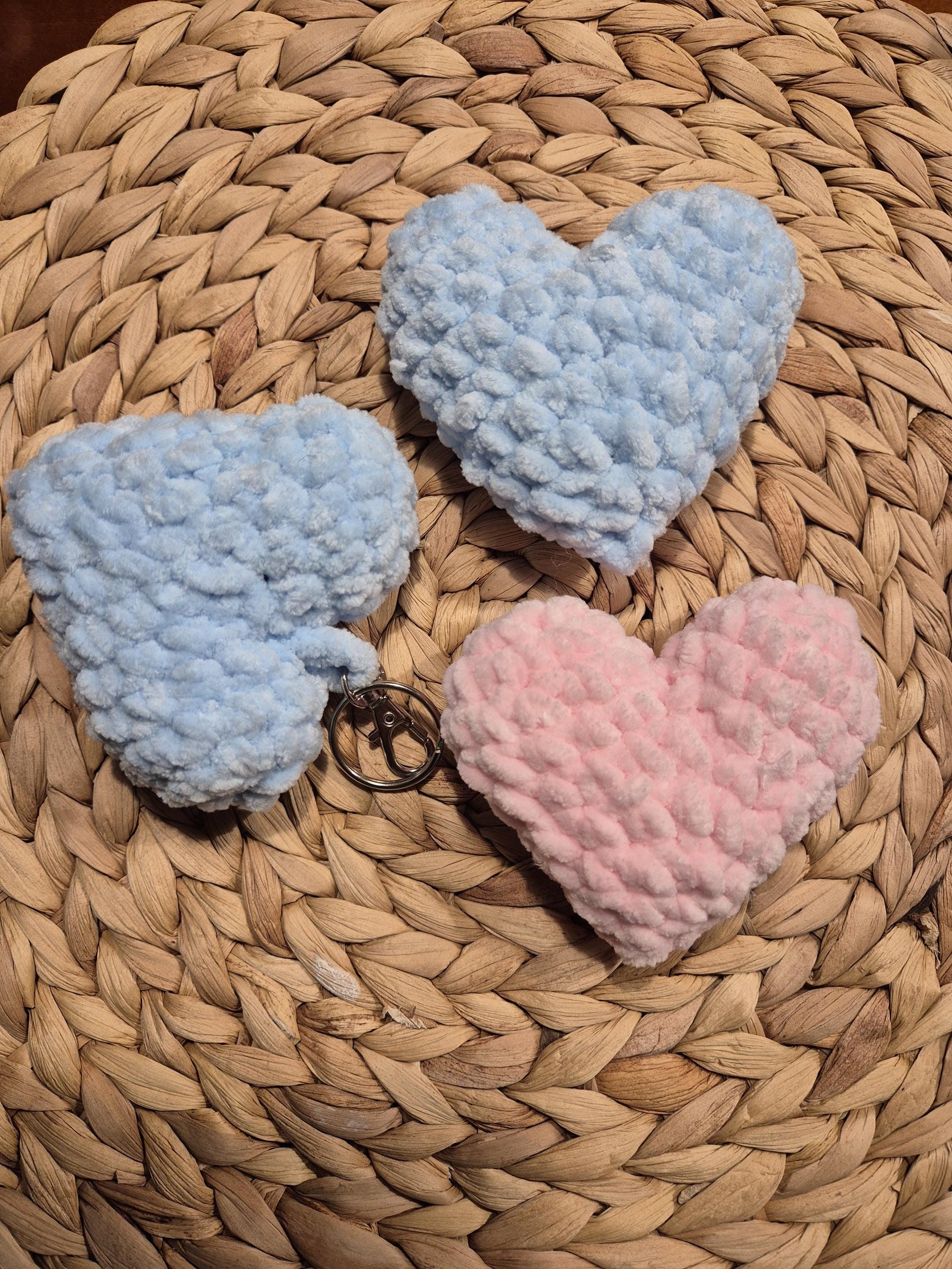 Heart Plushie keychain hand crochet in 3 colors available perfect gift for girls stressrelease squishy hand made love gift perfect