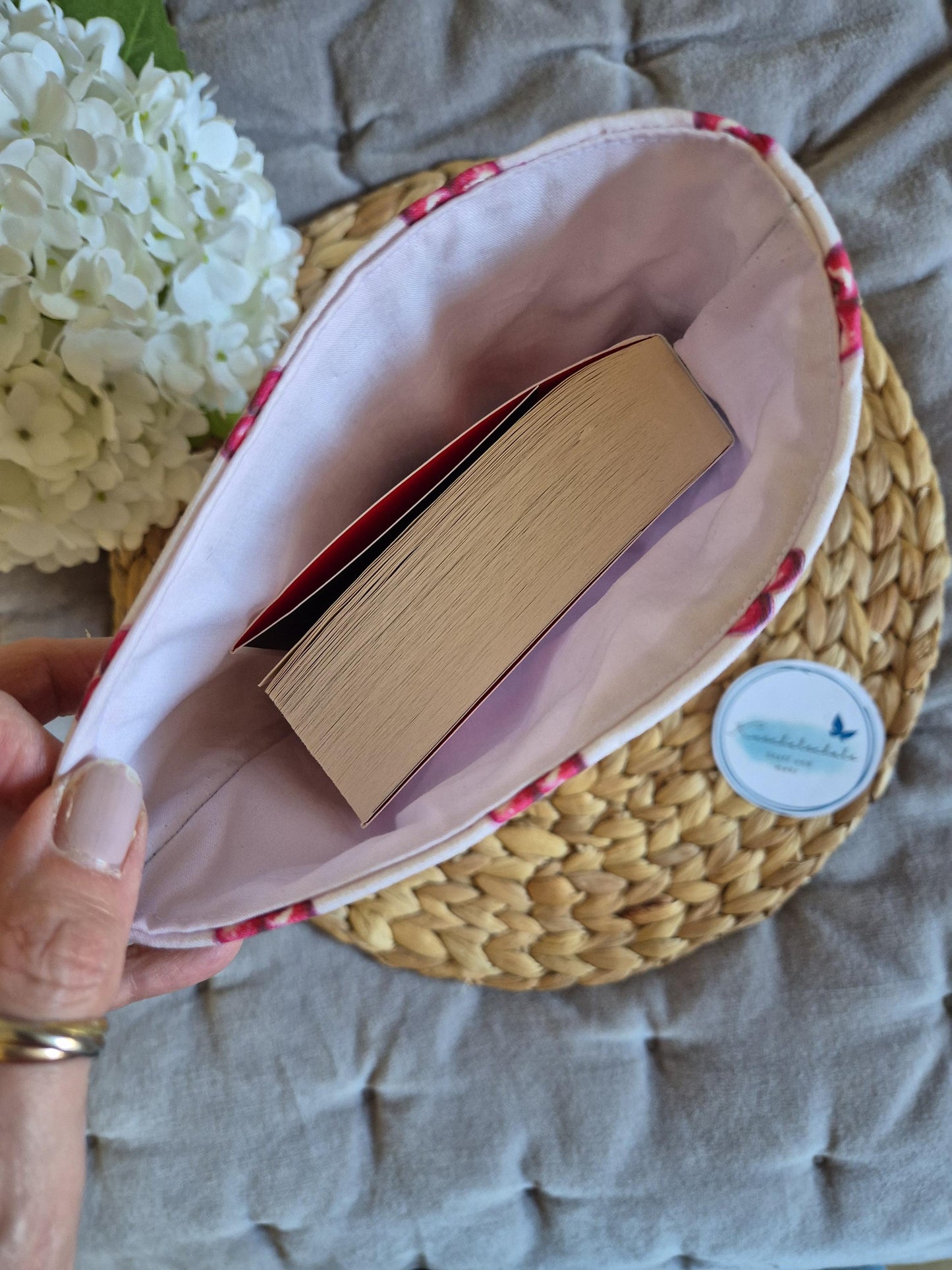 Coquette cherry bows Book Cover for Paperback and Hardcover Books 3 sizes - Handmade Protective Book Sleeve - Fantasy Reader Gift romantasy