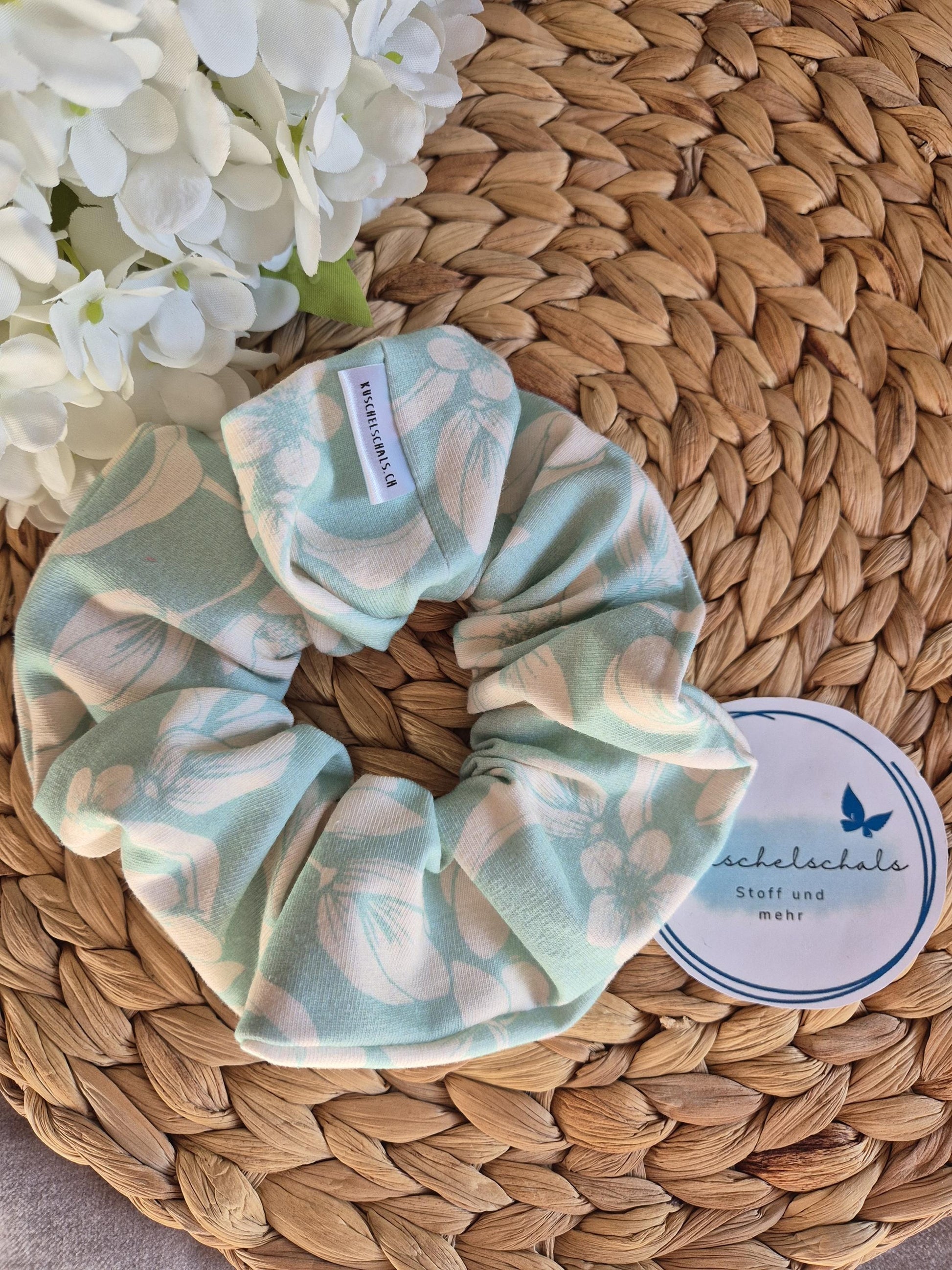 Mint Scrunchie Hair bobble handmade Ponytail holder perfect gift hair accessories chic hair tie