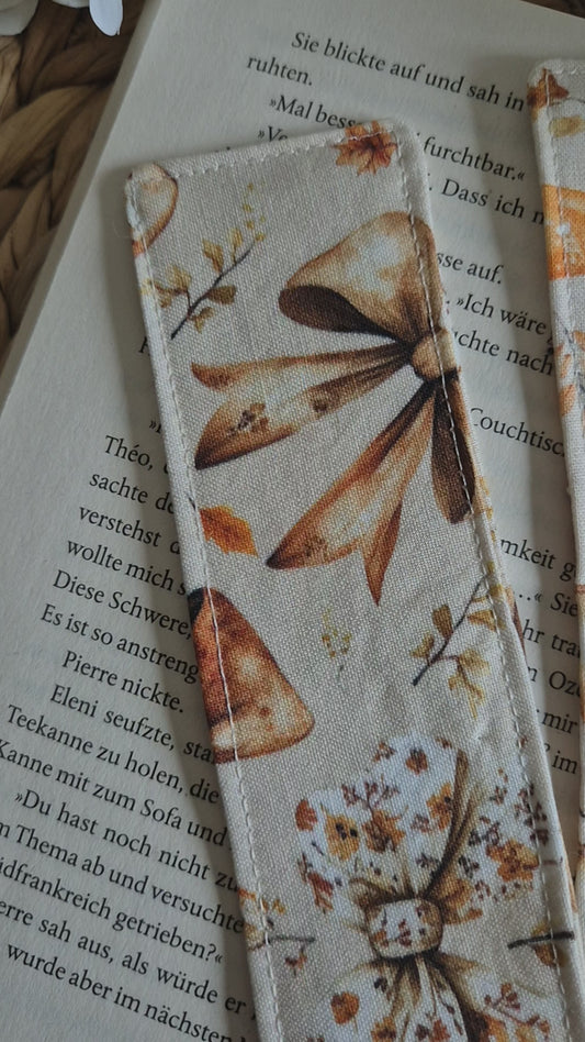 Lesezeichen Bows Schleifen Design, handgenäht, cute doppelseitig, tolles Geschenk für Leseratten, Studenten und Journaling Fans vegan