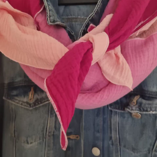 Pink Rose Cotton Stole Scarf - Cozy pink Wrap - Versatile Shawl for Travel - Boho Fashion Accessory - Ideal Gift for her