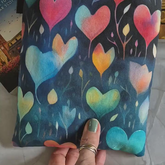 Love Book Cover -3 Sizes-  for Paperback and Hardcover Books - Handmade Protective Book Sleeve - romance Reader Gift - Lover's Gift