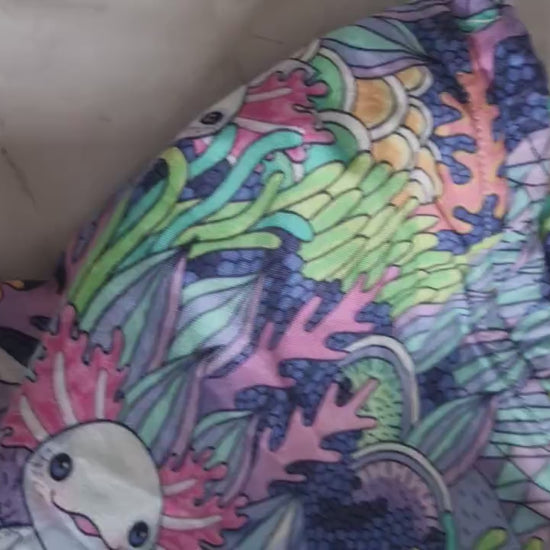 Fantasy Axelotl Print project Bag for knitting or crochet perfect gift for any crafter knitter crocheter cross stitch handmade