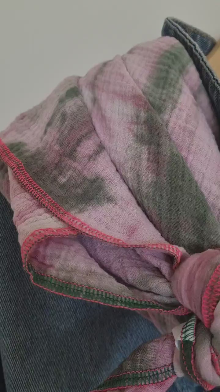 pink Batik Cotton Stole Scarf - Cozy Batik Print Wrap - Versatile Shawl for Travel - Boho Fashion Accessory - Ideal Gift - XXL Cozy scarf