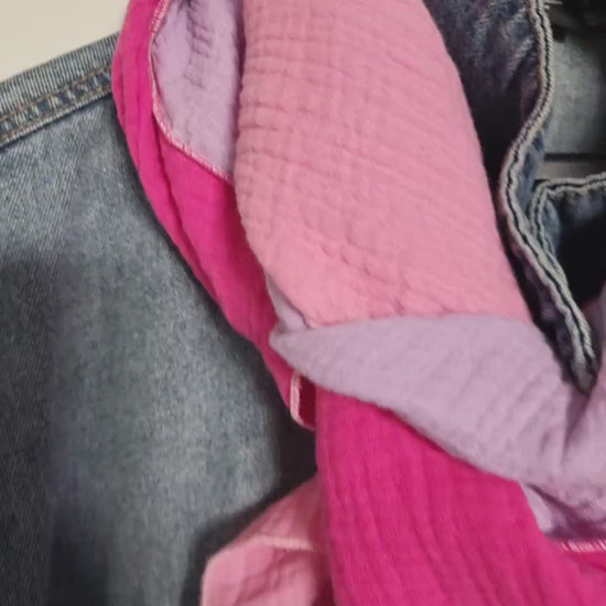 Cotton Stole Scarf - Cozy Pink Wrap - Versatile Shawl for Travel - Boho Fashion Accessory - Ideal Gift for her