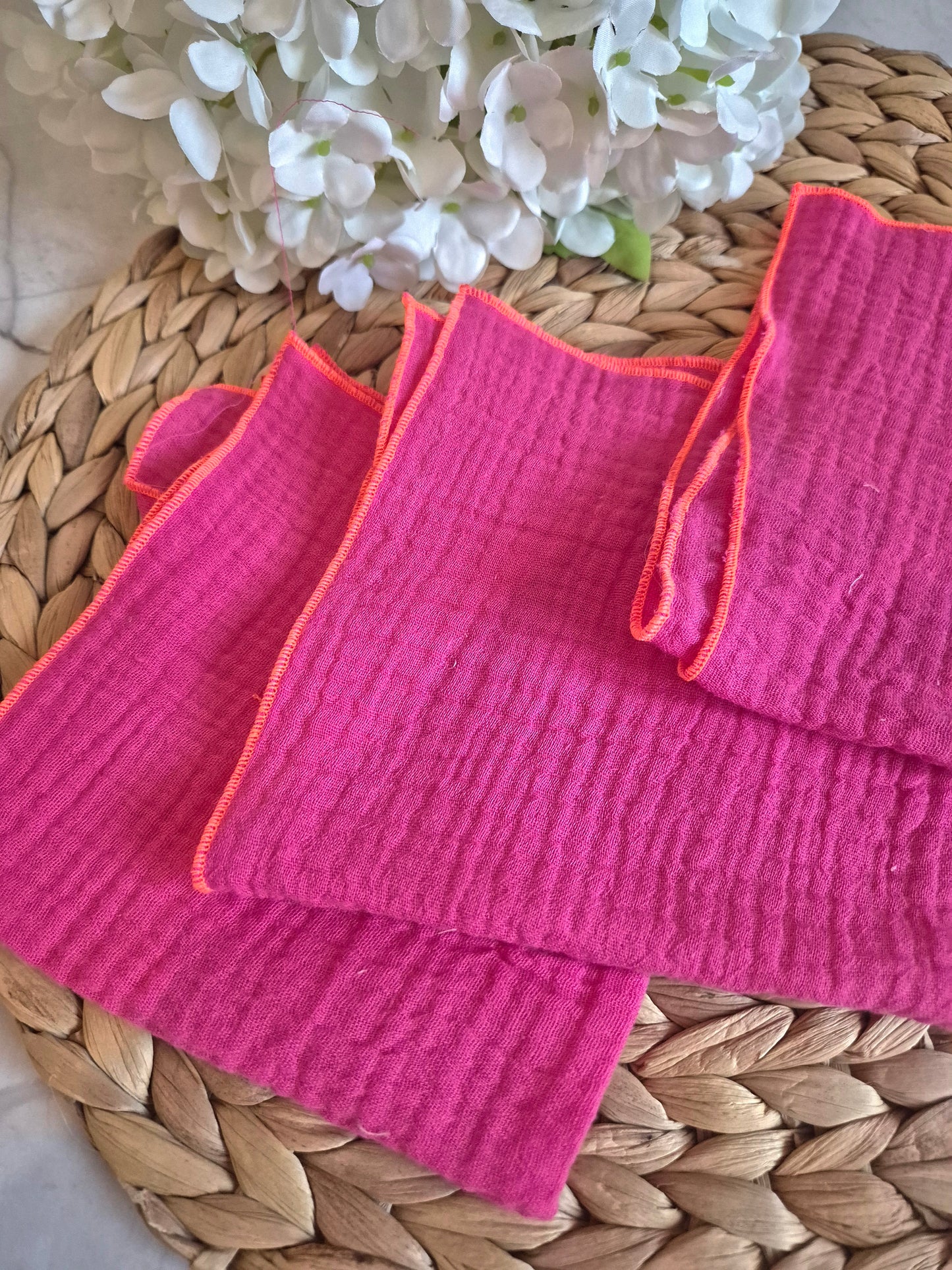 Set of 3 Handkerchief  Tissues fabric cotton very Soft Eco-Friendly washable reusable perfect gift