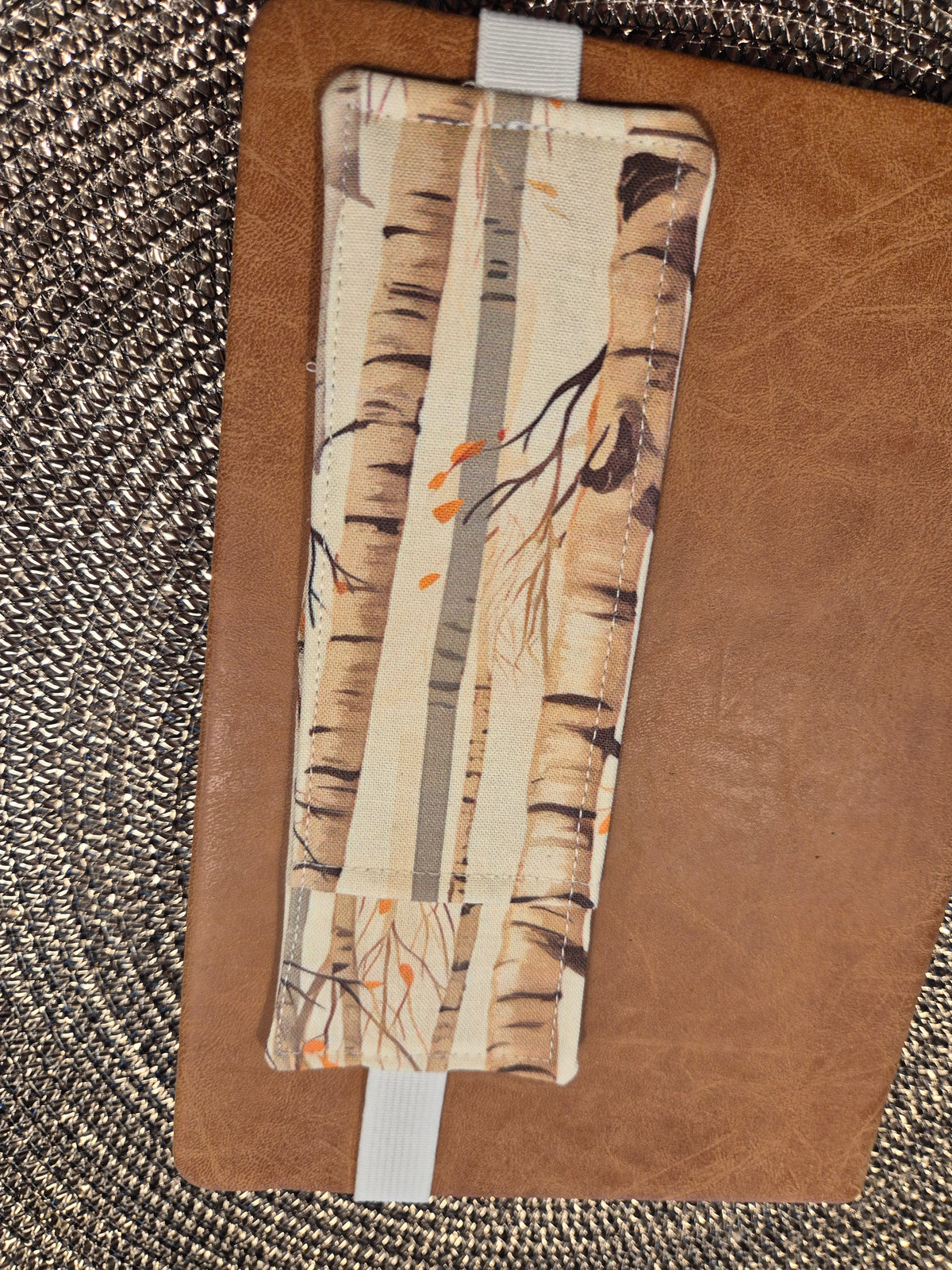 Stiftehalter Lesezeichen A5 Design, handgenäht, doppelseitig, tolles Geschenk für Lehrer, Studenten und Journaling Birke Herbst Wald Natur