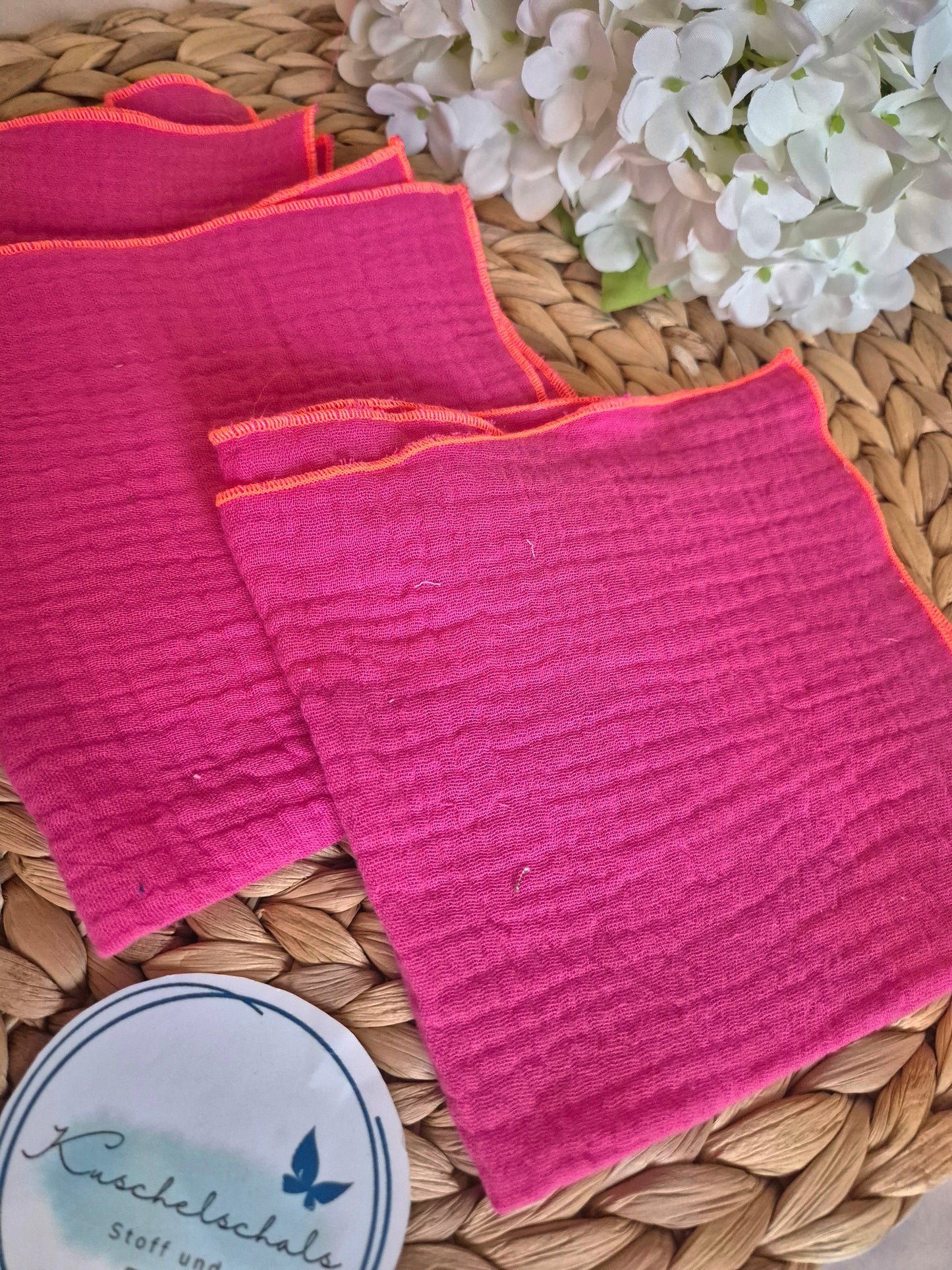 Set of 3 Handkerchief  Tissues fabric cotton very Soft Eco-Friendly washable reusable perfect gift