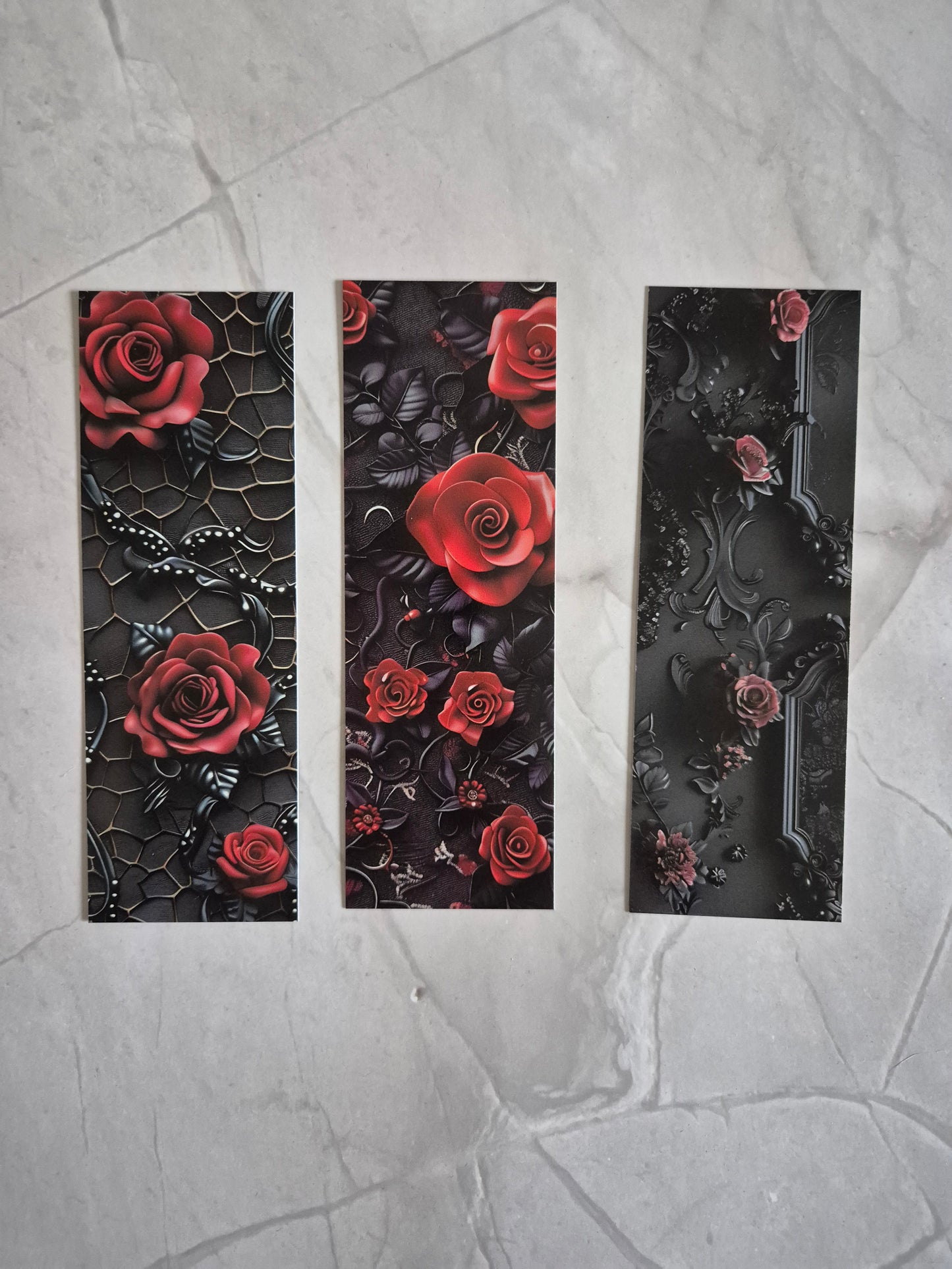 Lesezeichen Rose Gothic auf hochwertigem Paper gedruckt, doppelseitig, tolles Geschenk