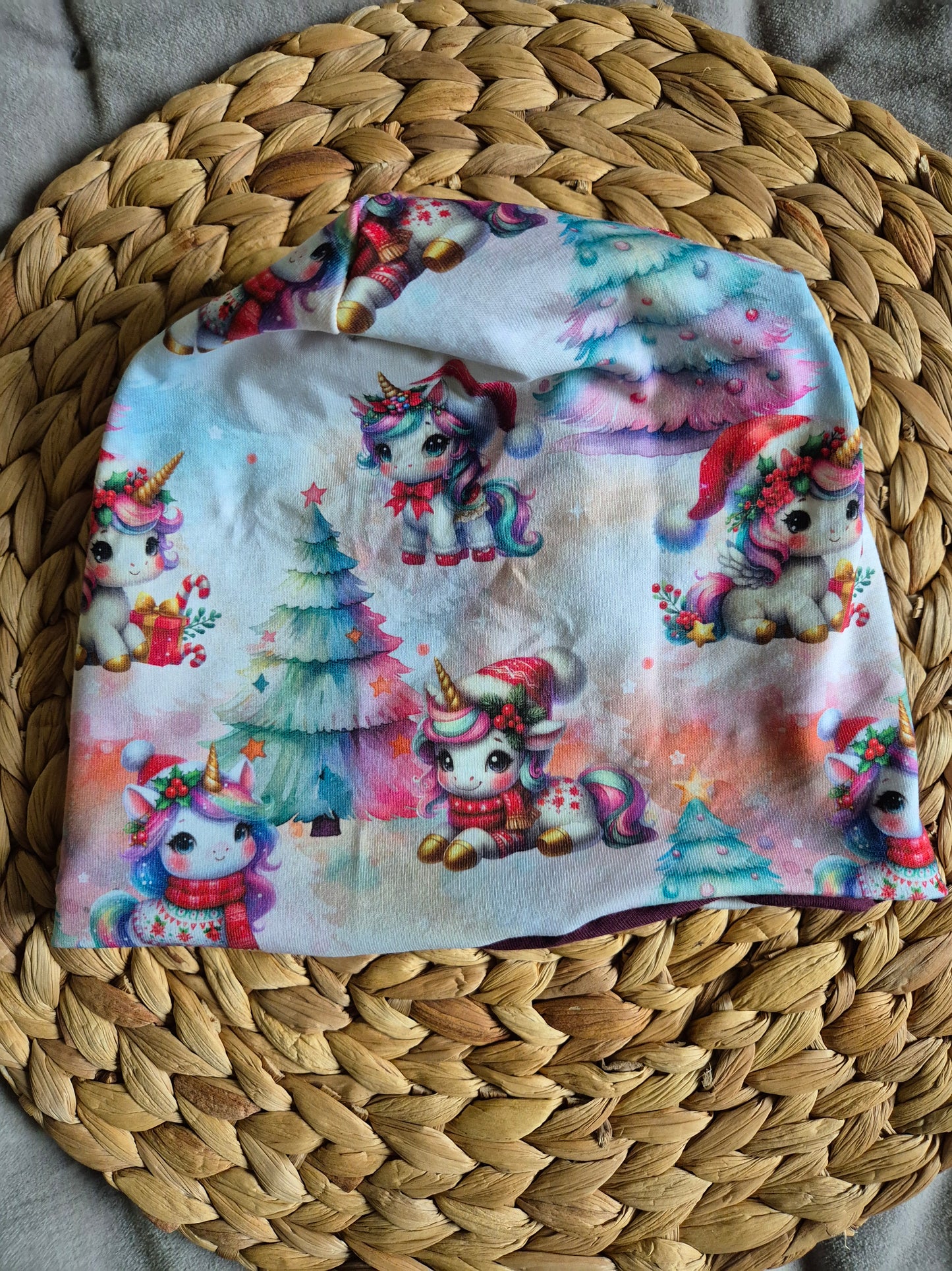 Mütze / Beanie Santa Unicorn Kinder diverse Grössen / Kopfumfang 47 bis 54 cm