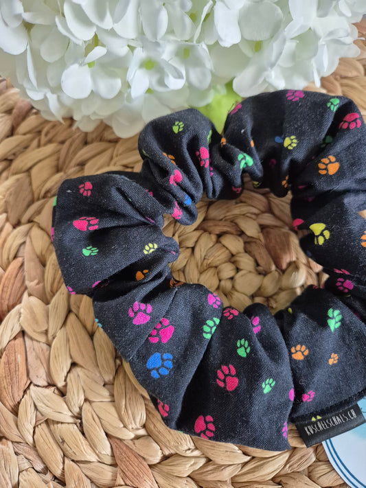 Paw rainbow pride Scrunchie Hair bobble handmade Ponytail holder perfect gift hair accessories chic hair tie