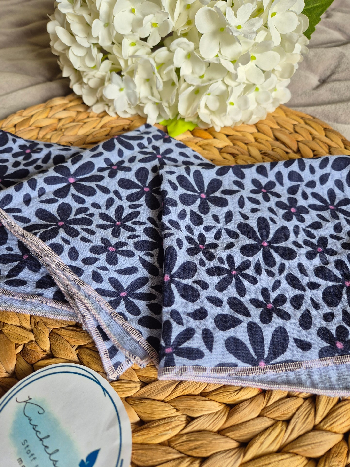 Set of 3 Handkerchief  Tissues fabric cotton very Soft Eco-Friendly washable reusable perfect gift ca 30x30cm