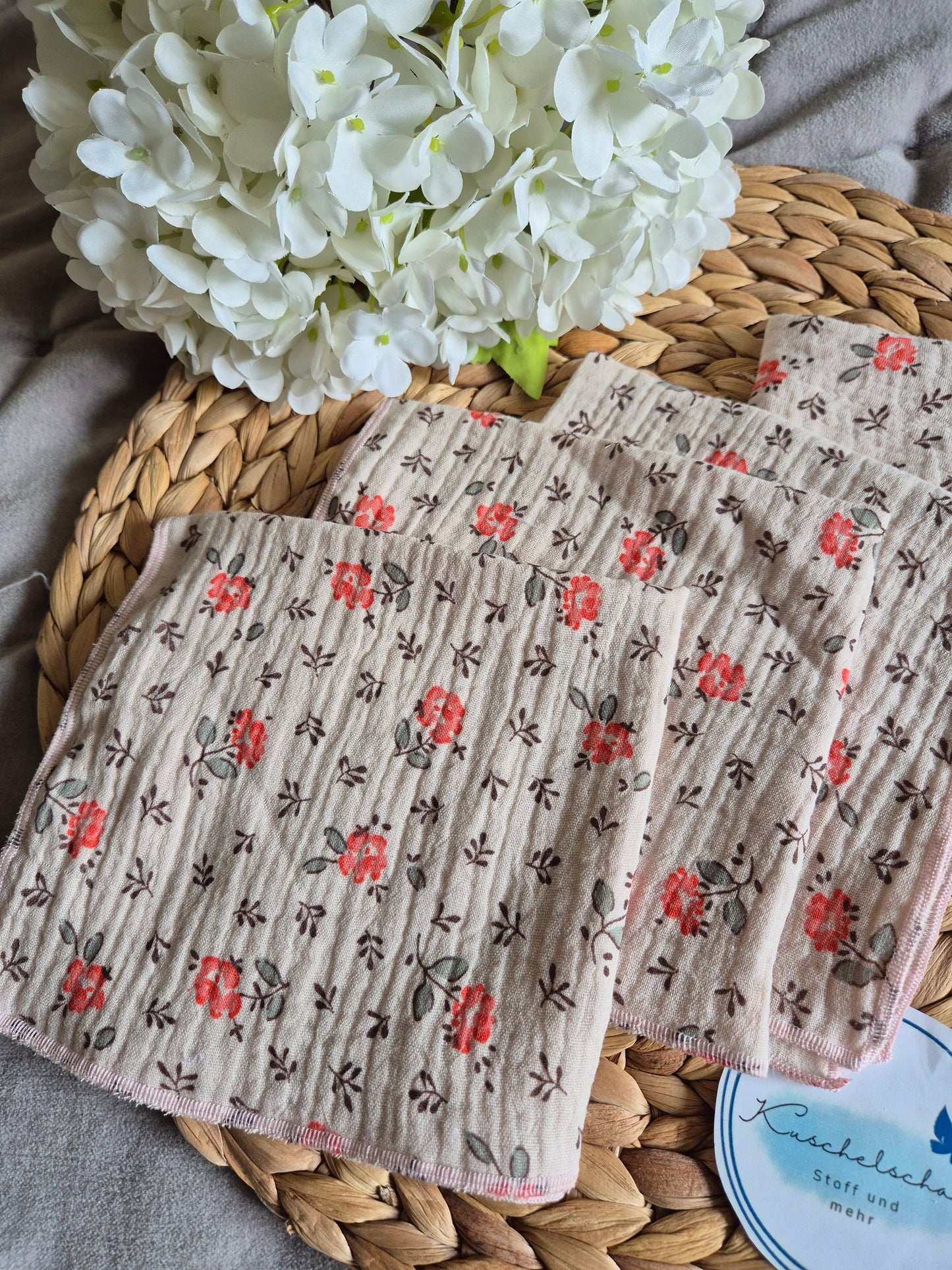 Set of 3 Handkerchief  Tissues fabric cotton very Soft Eco-Friendly washable reusable perfect gift, ca 30x30cm