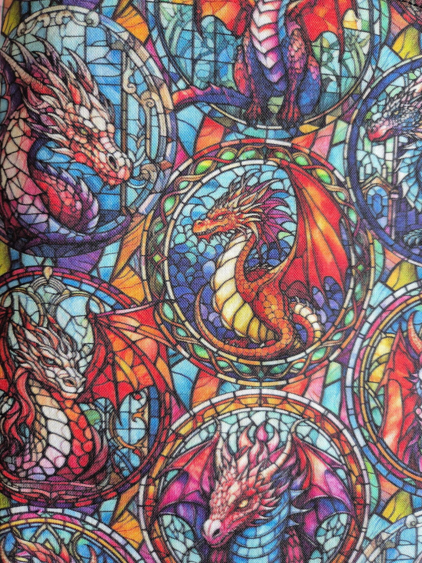 Stainedglass Dragon Lover Book Cover Kindle Kobo - 3 Sizes - Handmade