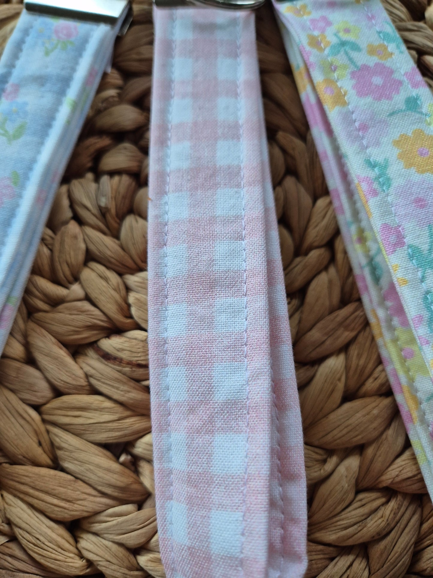 Schlüsselanhänger Stoff Wristlet Keychain Cutecore Baumwolle Schlüsselanhänger Handgelenk fabric key chain Vegan Umweltfreundlich gingham