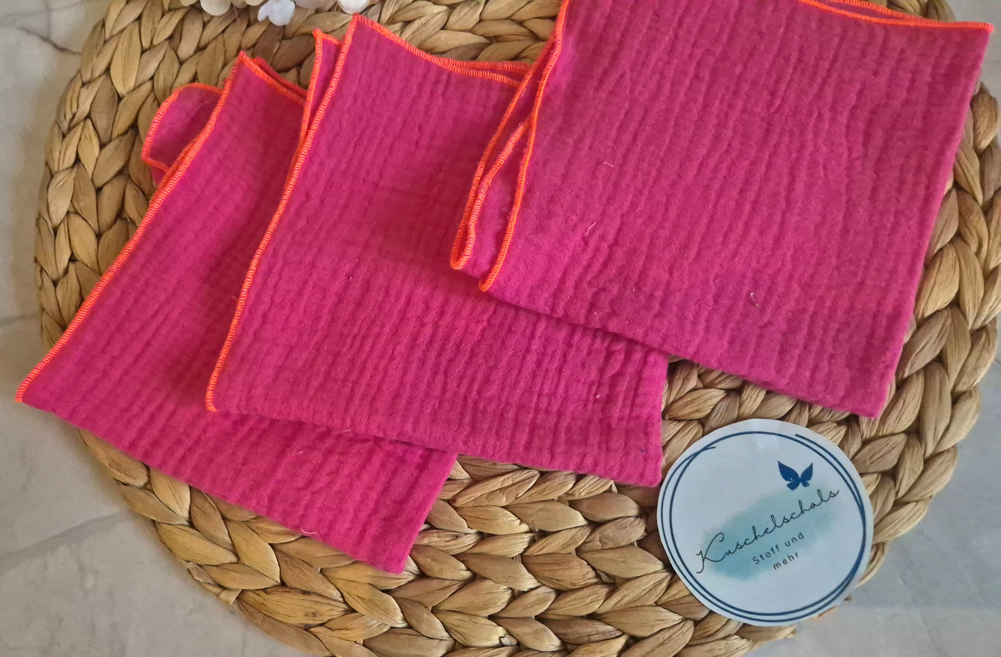 Set of 3 Handkerchief  Tissues fabric cotton very Soft Eco-Friendly washable reusable perfect gift