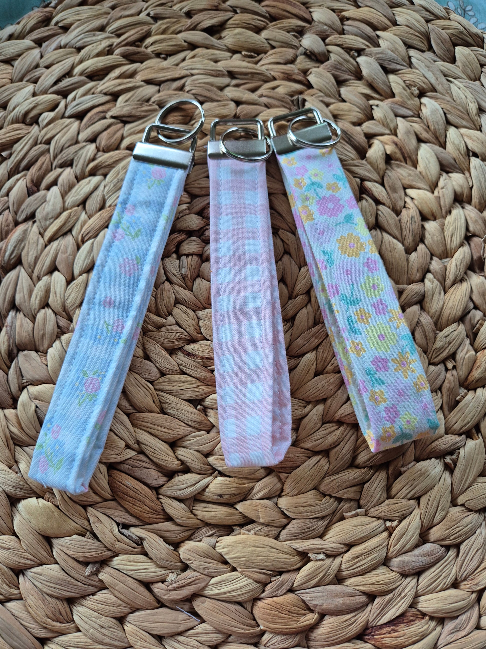 Schlüsselanhänger Stoff Wristlet Keychain Cutecore Baumwolle Schlüsselanhänger Handgelenk fabric key chain Vegan Umweltfreundlich gingham