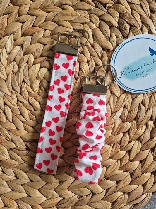 Stylish heart Wristlet Key Fob Cute Cotton Keychain Accessory for Women Trendy Key Holder and Perfect Gift Idea for Her