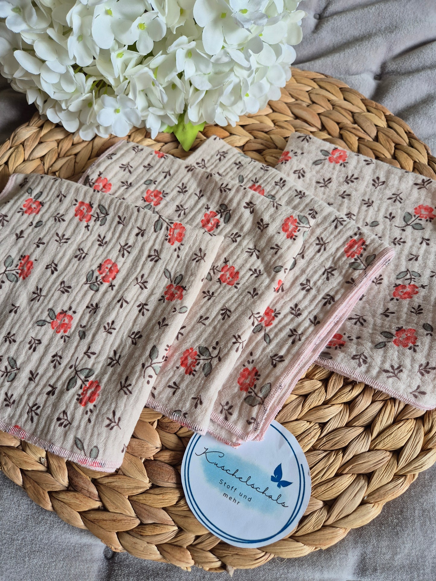 Set of 3 Handkerchief  Tissues fabric cotton very Soft Eco-Friendly washable reusable perfect gift, ca 30x30cm