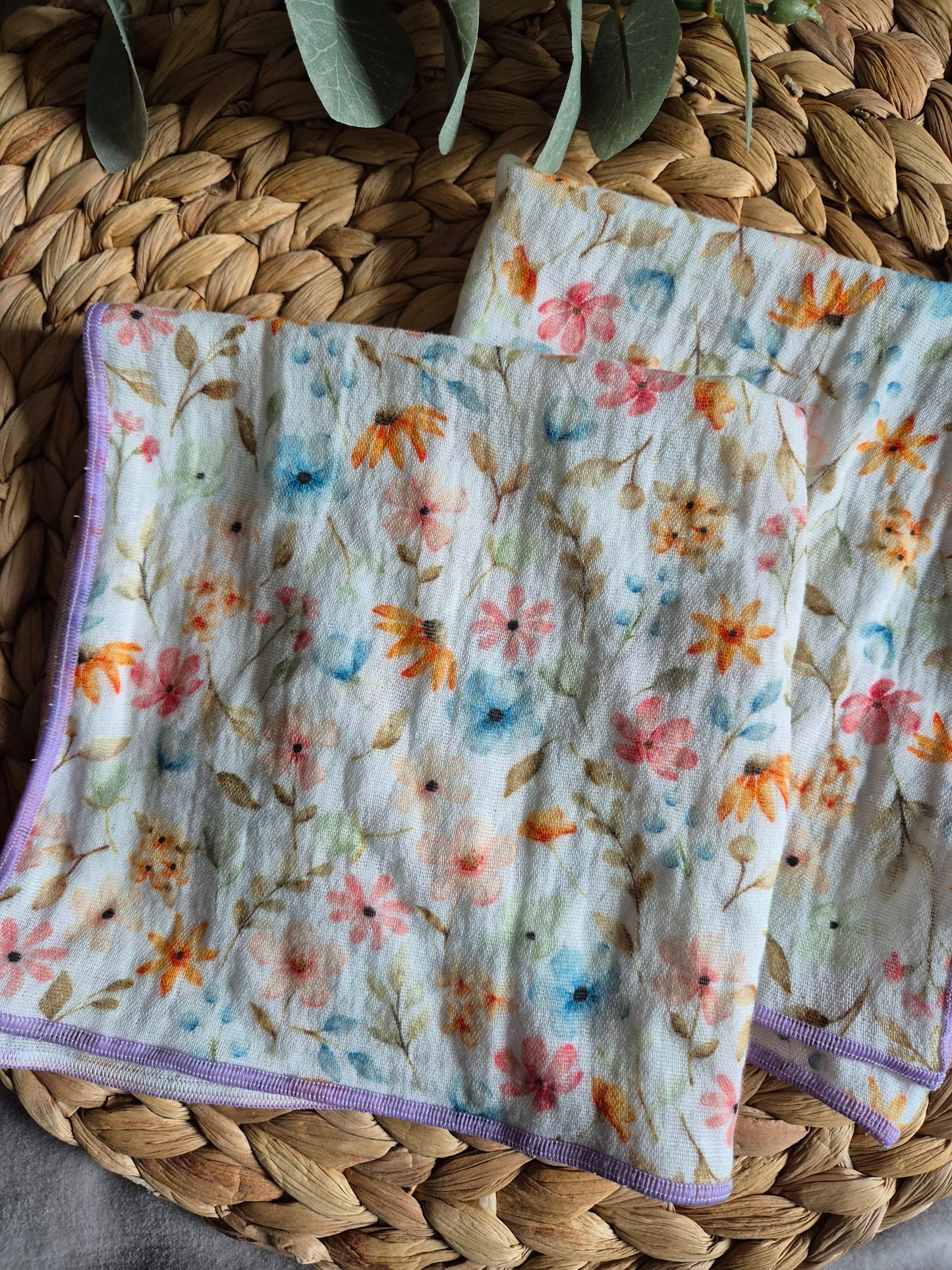 Set of 3 Handkerchief  Tissues fabric cotton very Soft Eco-Friendly washable reusable perfect gift