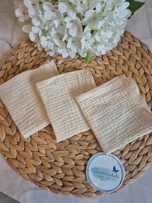 Set of 3 Handkerchief  Tissues fabric cotton very Soft Eco-Friendly washable reusable perfect gift