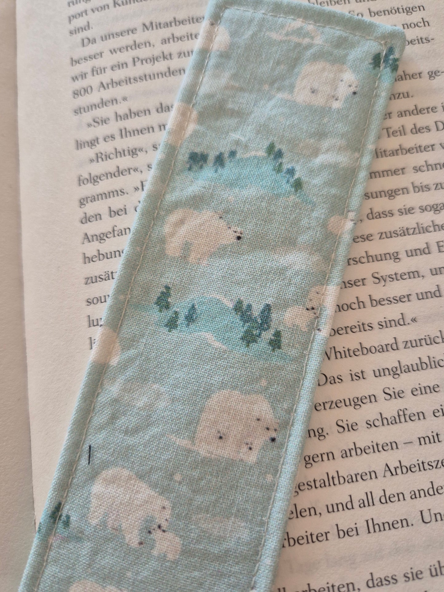 Lesezeichen Winter Pinguin Kawaii Design, handgenäht, doppelseitig, tolles Geschenk für Leseratten, Studenten und Journaling Fans vegan