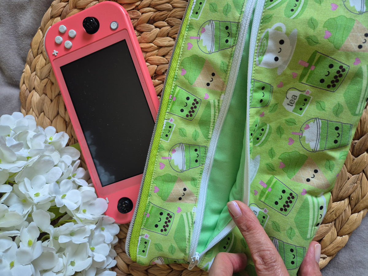 Padded Cover for Switch 1 / Switch 2 / Oled / Nintendo DS handmade with Zipper choose your fabric matcha kawaii Gaming add Personalisation