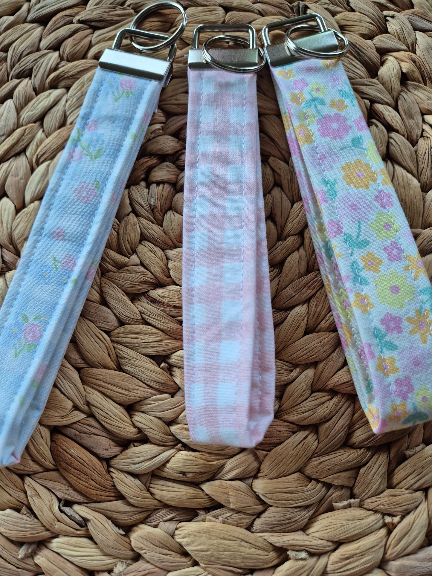 Schlüsselanhänger Stoff Wristlet Keychain Cutecore Baumwolle Schlüsselanhänger Handgelenk fabric key chain Vegan Umweltfreundlich gingham