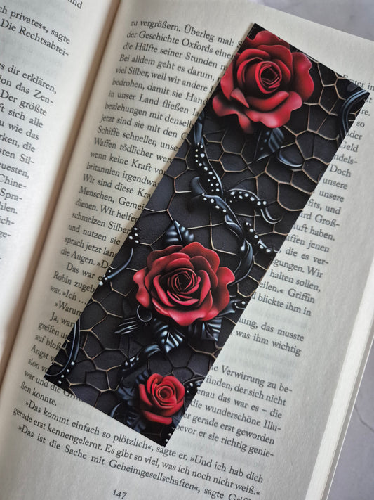 Lesezeichen Rose Gothic auf hochwertigem Paper gedruckt, doppelseitig, tolles Geschenk