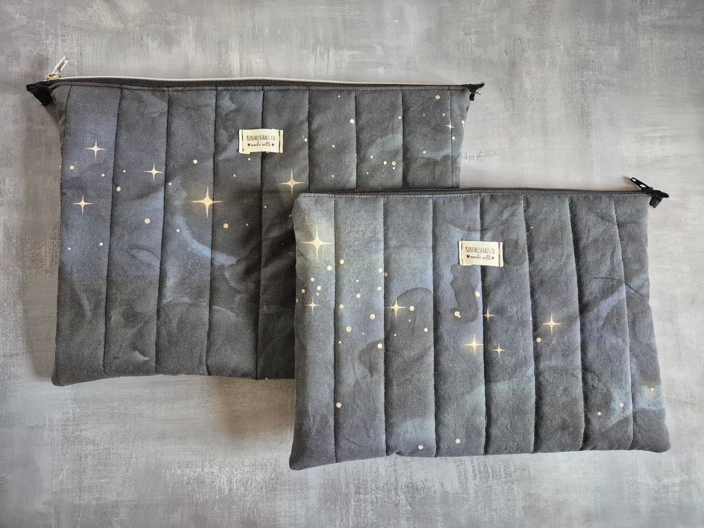 Ipad und Laptop Sleeve, gequiltet im wunderschönen Design "Sternennacht"