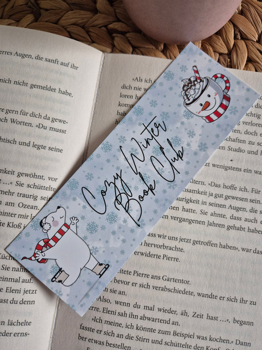 Lesezeichen Cozy Winter Book Clubauf hochwertigem Paper gedruckt